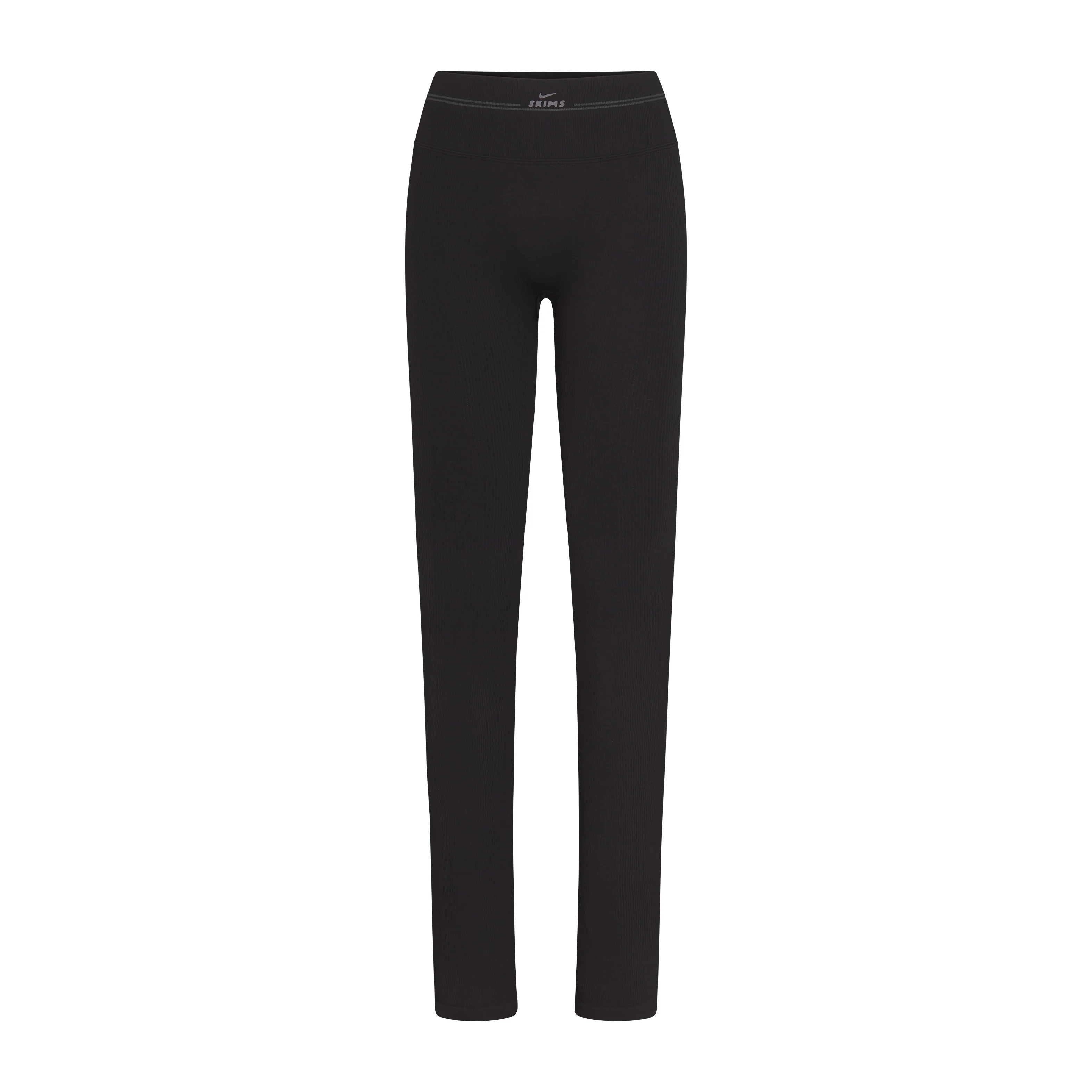 NikeSKIMS RIBBED SEAMLESS 34" STRAIGHT LEGGING | OBSIDIAN
