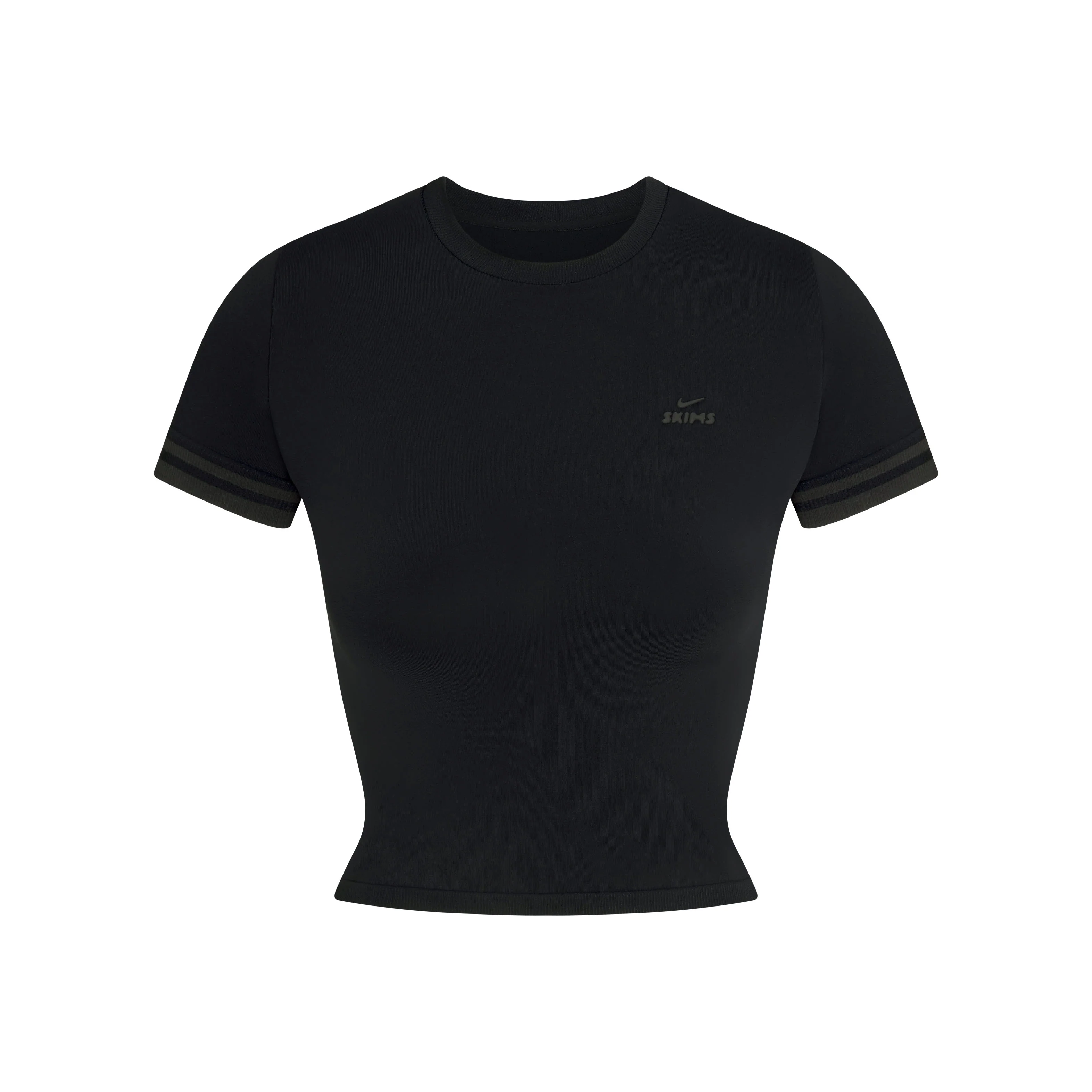 NikeSKIMS STRETCH KNIT CROPPED T-SHIRT | OBSIDIAN