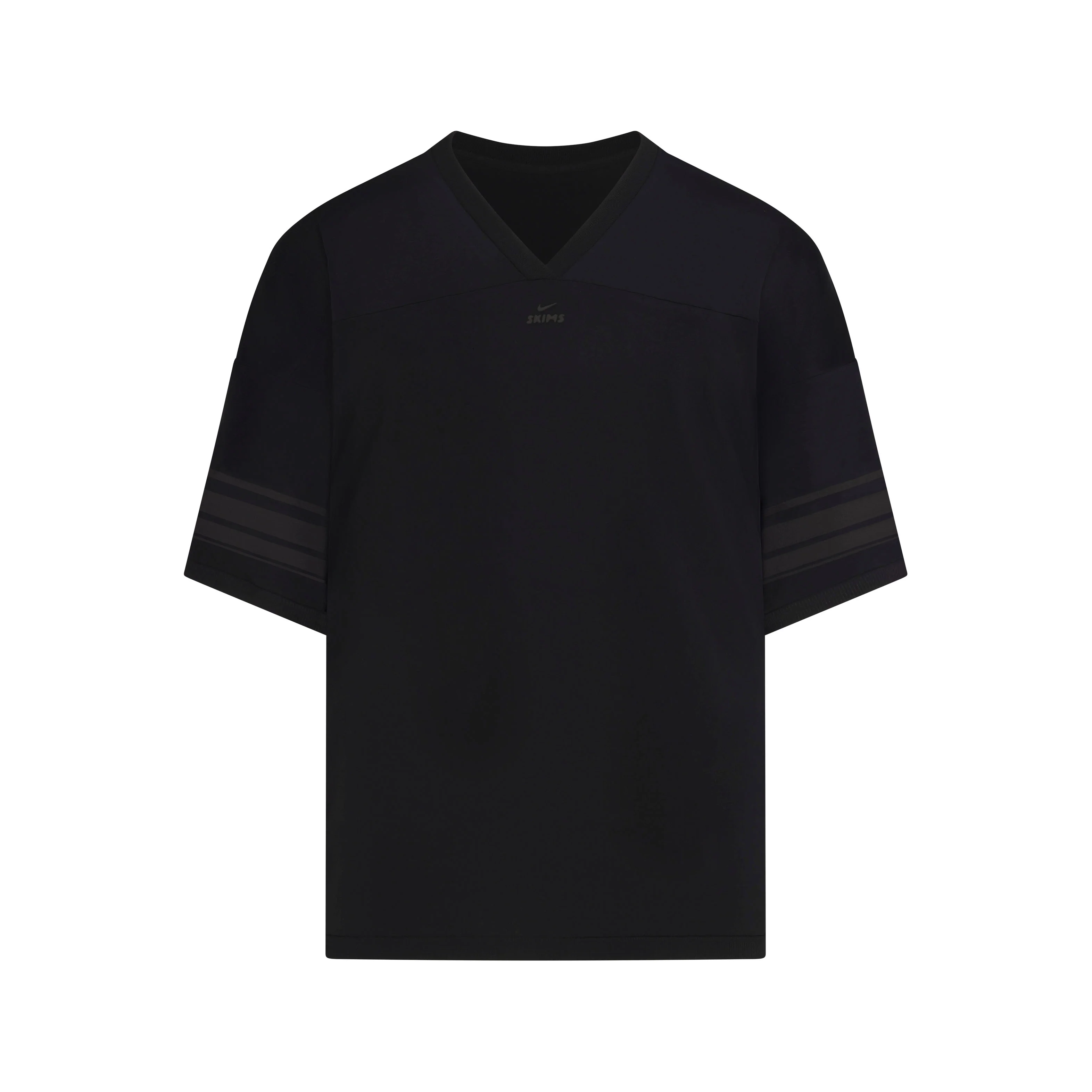 NikeSKIMS STRETCH KNIT OVERSIZED V-NECK TOP | OBSIDIAN