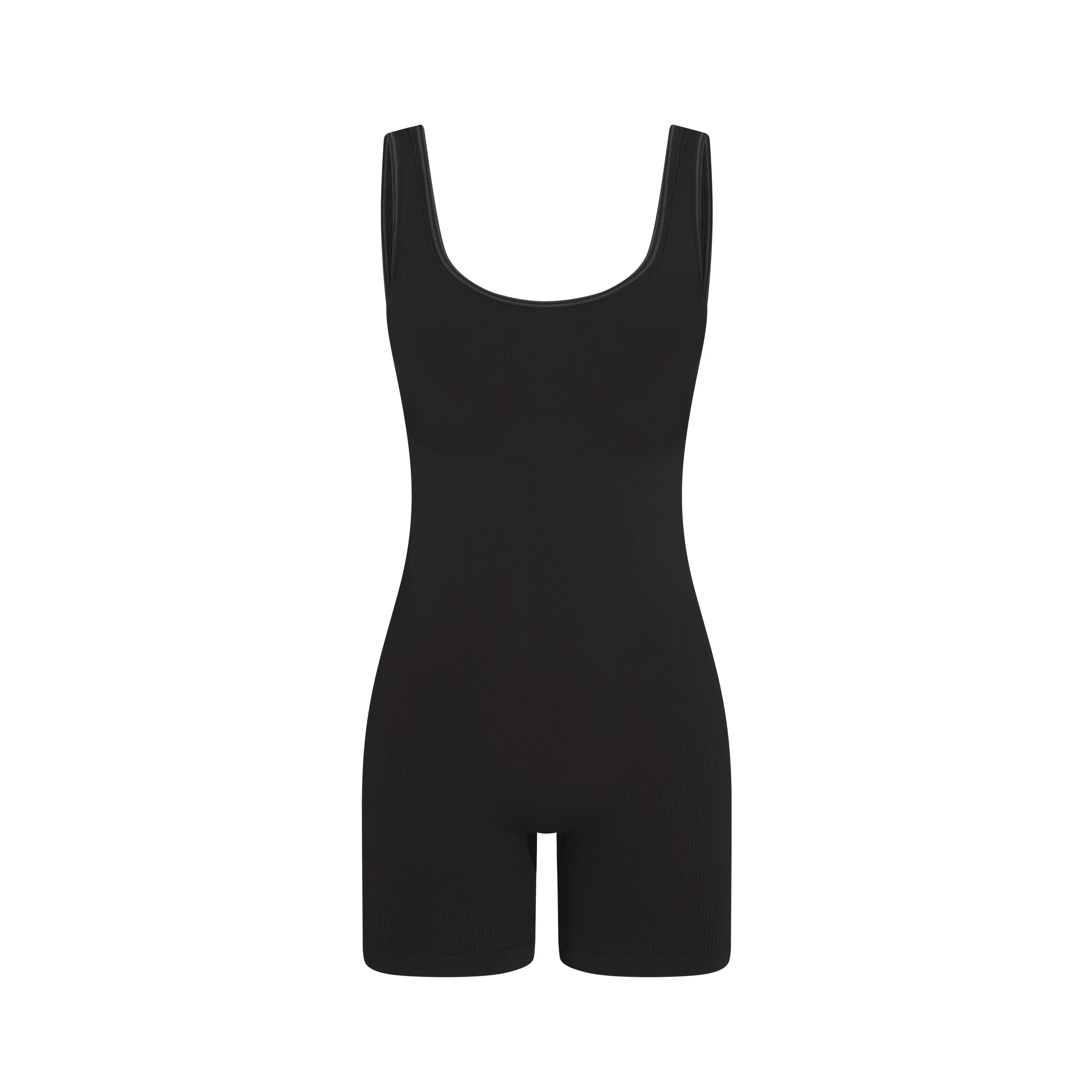 NikeSKIMS RIBBED SEAMLESS SCOOP 5" ONE PIECE | OBSIDIAN