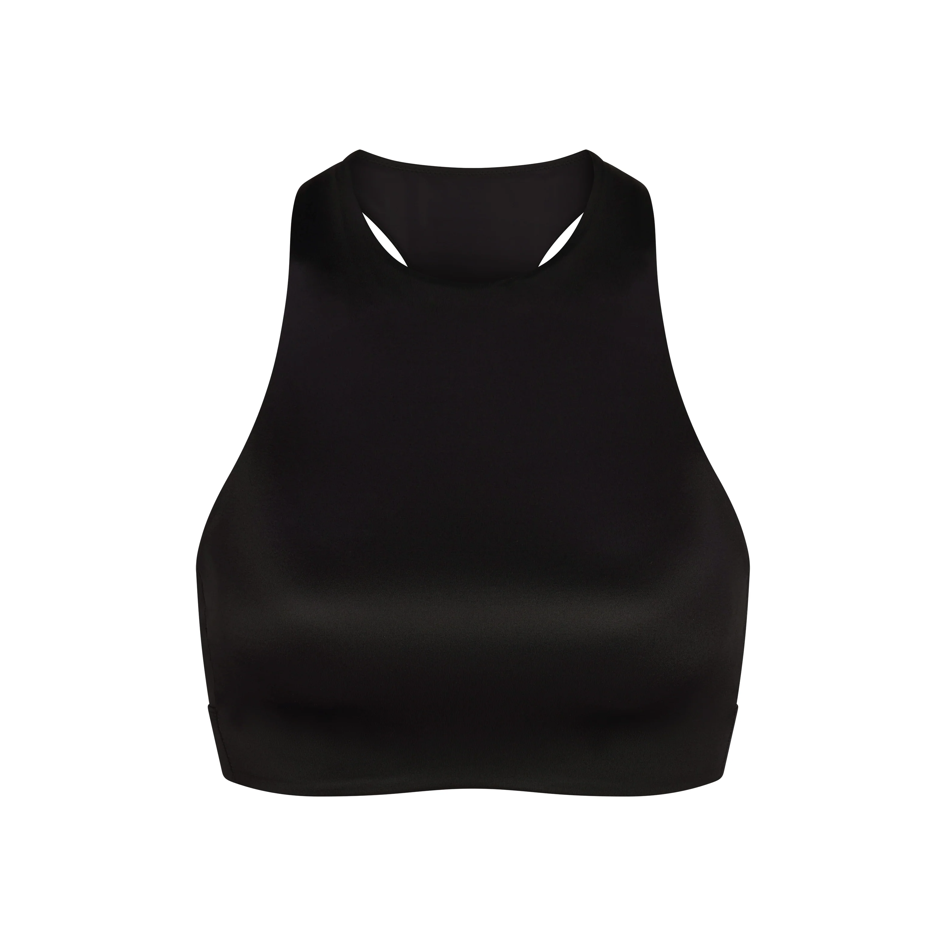 NikeSKIMS SATIN SHINE HIGH NECK BRA | OBSIDIAN