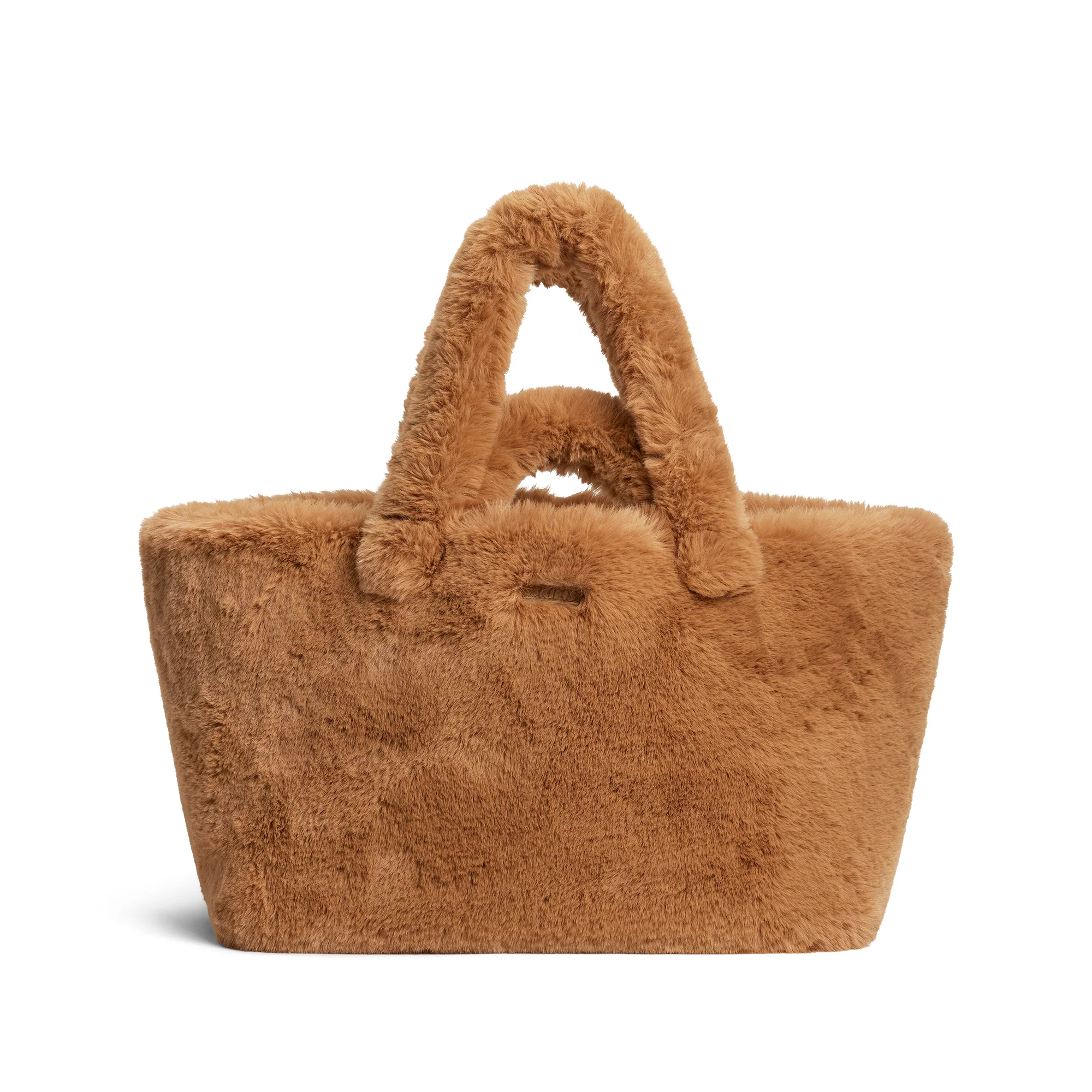 FAUX FUR JUMBO TOTE | CAMEL