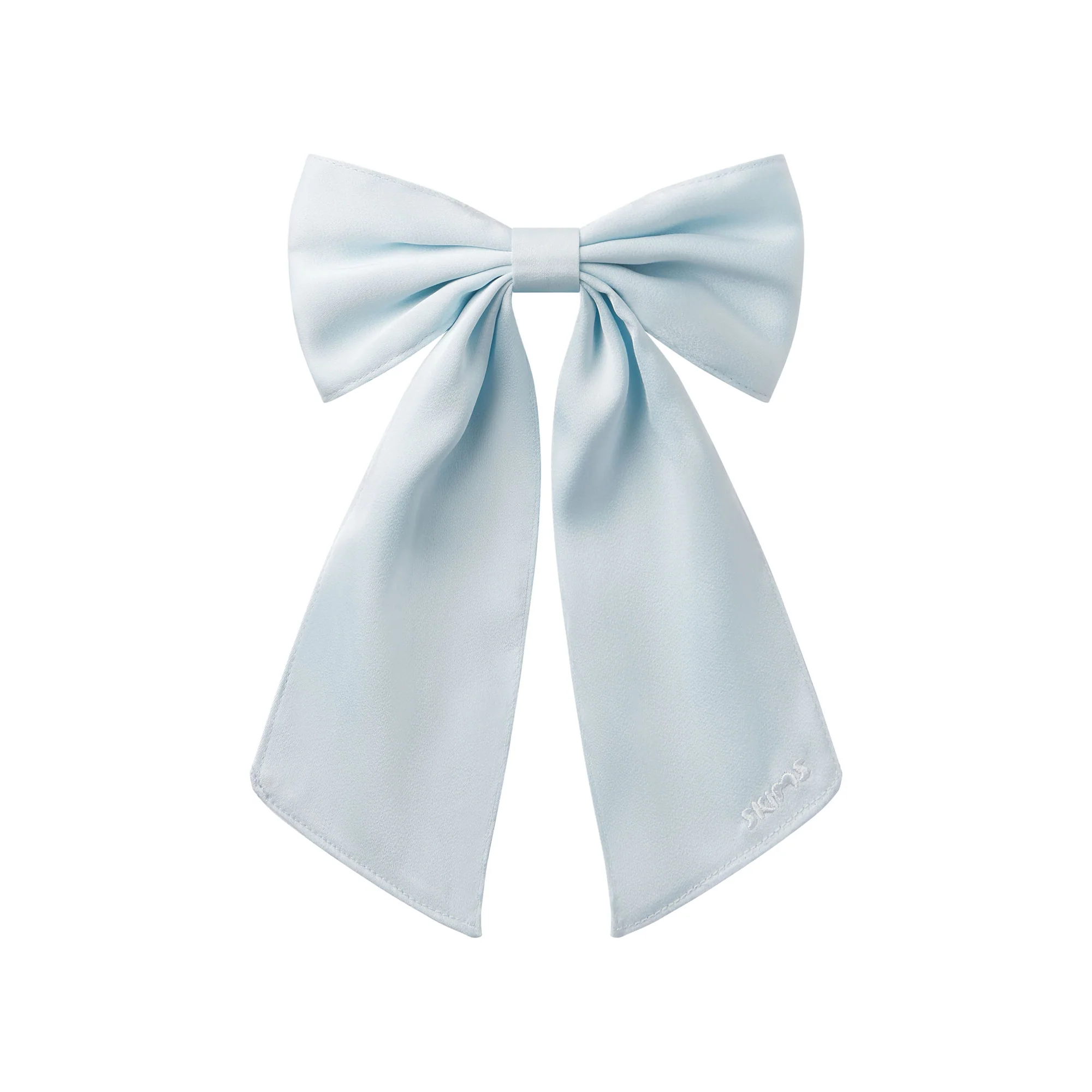 SATIN JUMBO BOW CLIP | BABY BLUE