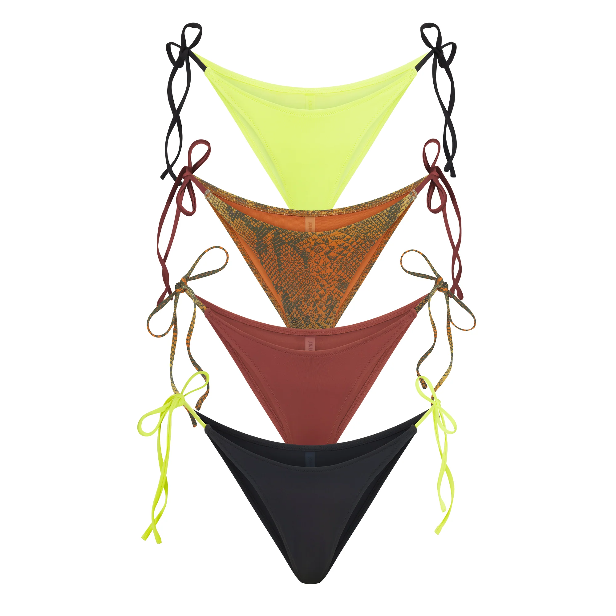 SIGNATURE SWIM DIPPED TIE BIKINI BOTTOM 4-PACK | OMBRE SNAKE MULTI