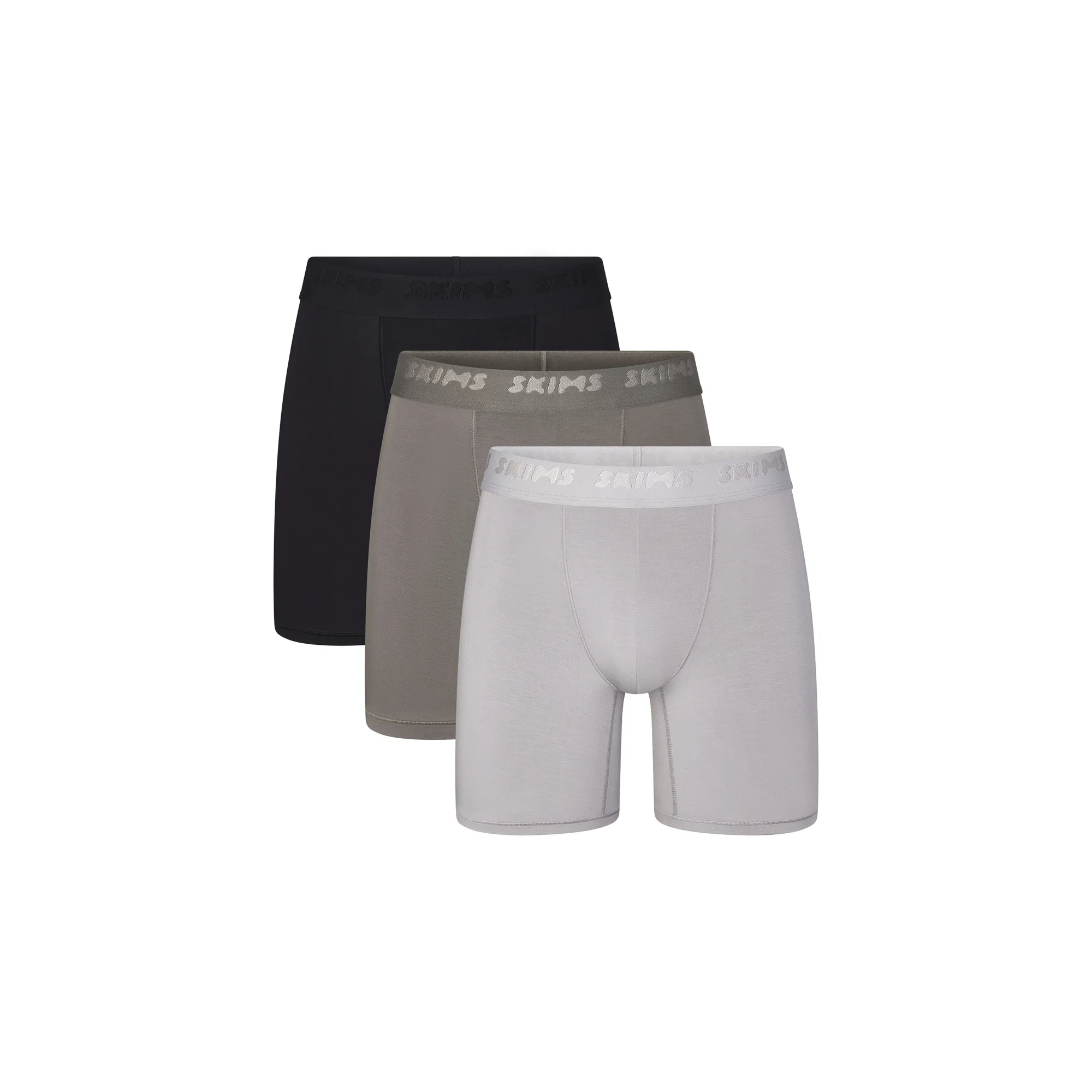 SKIMS STRETCH MENS 5" BOXER BRIEF 3-PACK | GUNMETAL MULTI