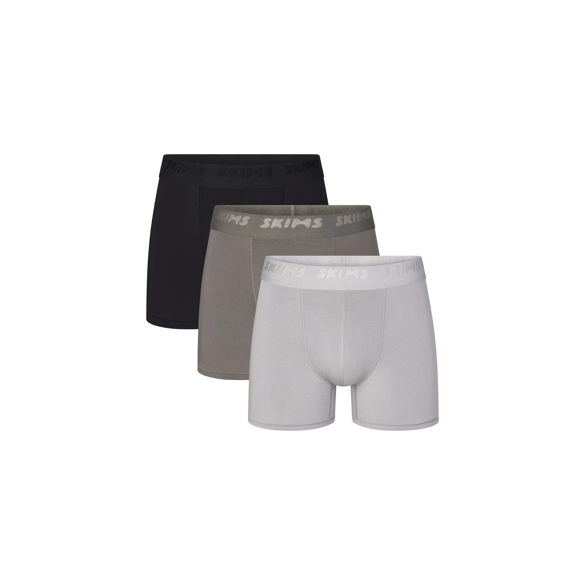 SKIMS STRETCH MENS 3" BOXER BRIEF 3-PACK | GUNMETAL MULTI