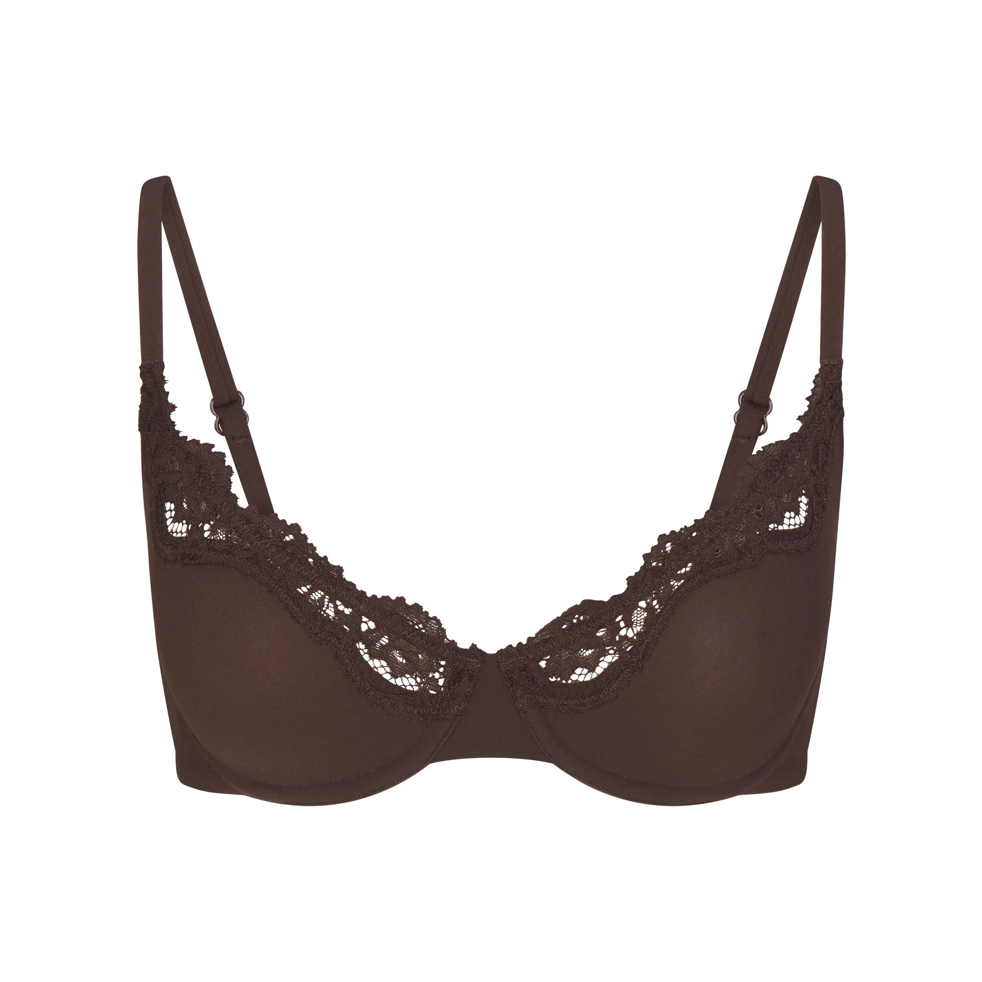 FITS EVERYBODY LACE UNLINED SCOOP BRA | ESPRESSO