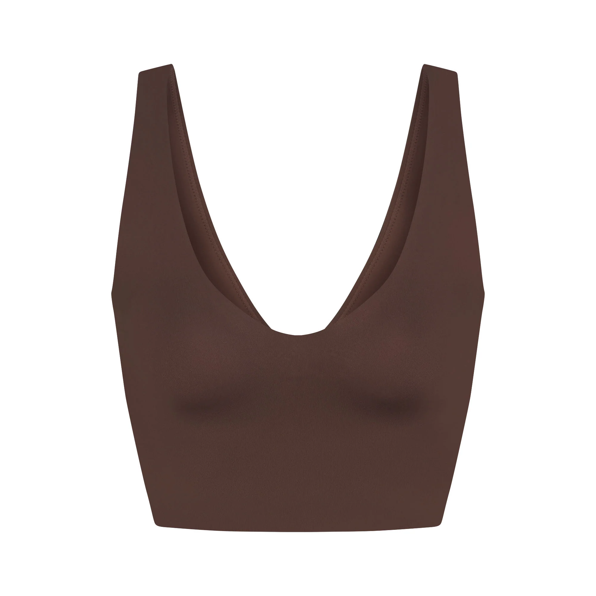 NikeSKIMS MATTE V-NECK BRA TOP | DARK SEPIA