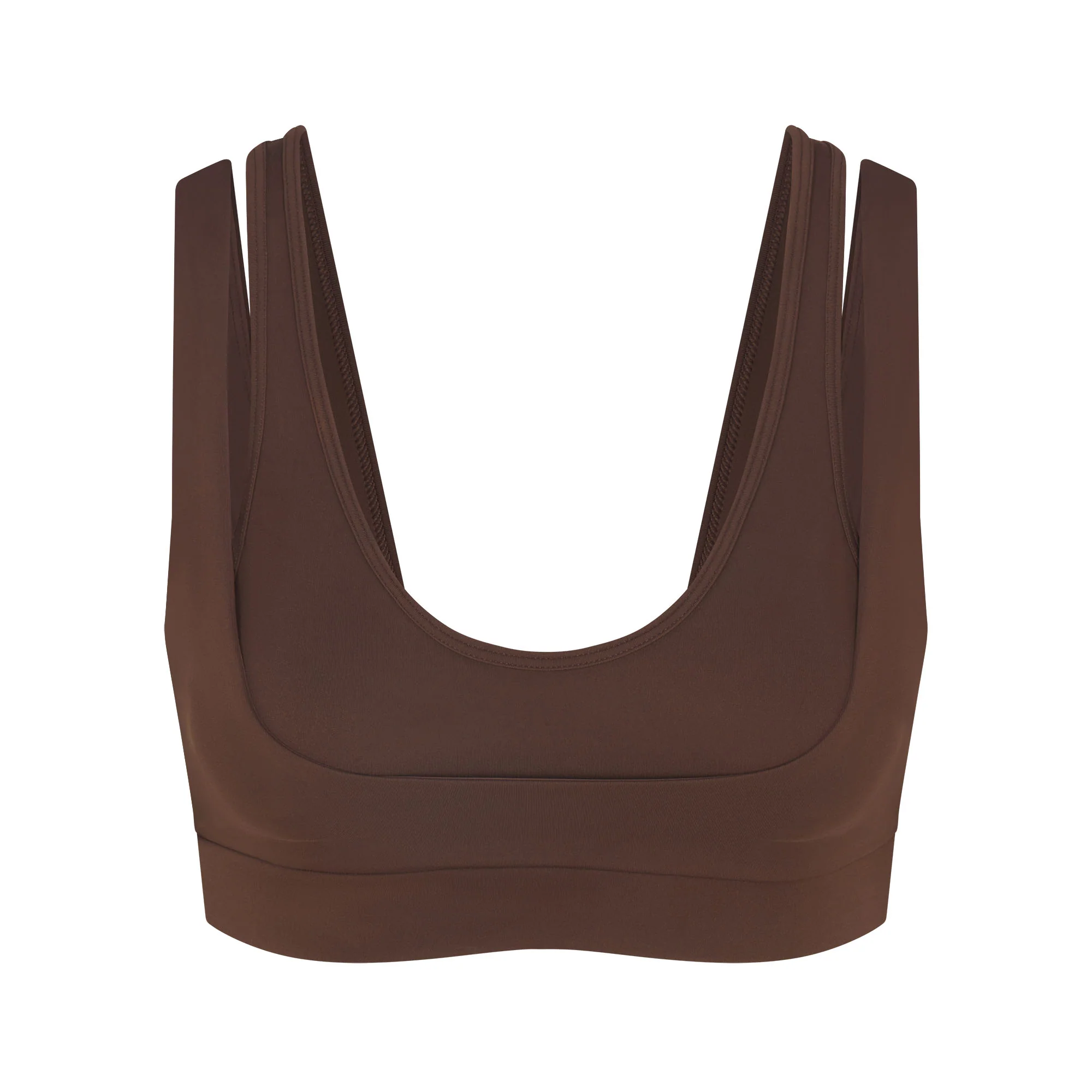 NikeSKIMS MATTE DOUBLE STRAP SCOOP BRA | DARK SEPIA