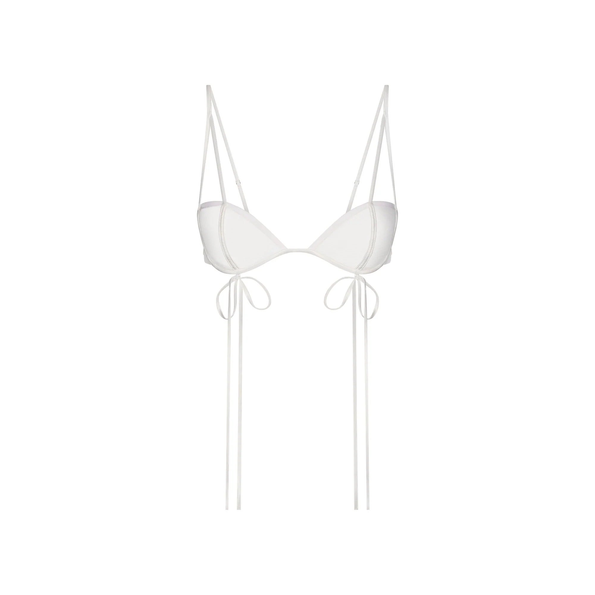 ULTRA FINE MESH BOW BRA | IVORY