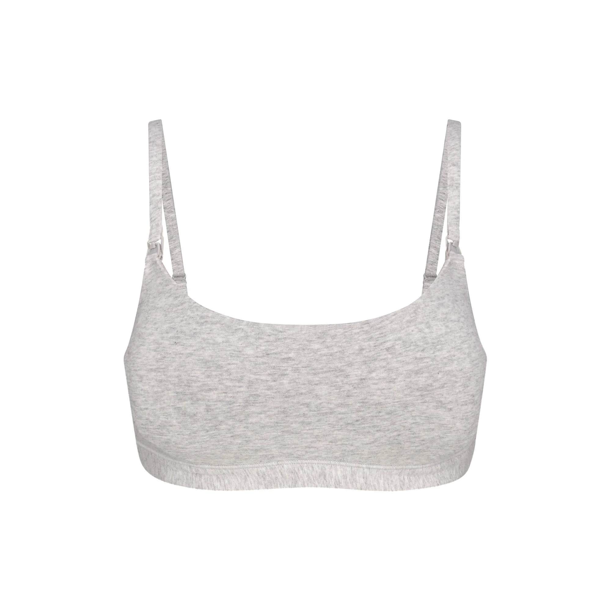 COTTON JERSEY MATERNITY NURSING SCOOP BRALETTE | LIGHT HEATHER GREY