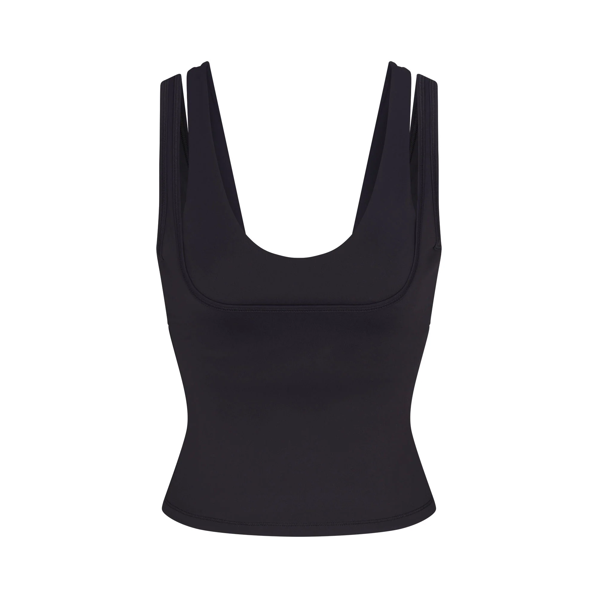 NikeSKIMS MATTE DOUBLE STRAP SCOOP TANK | OBSIDIAN