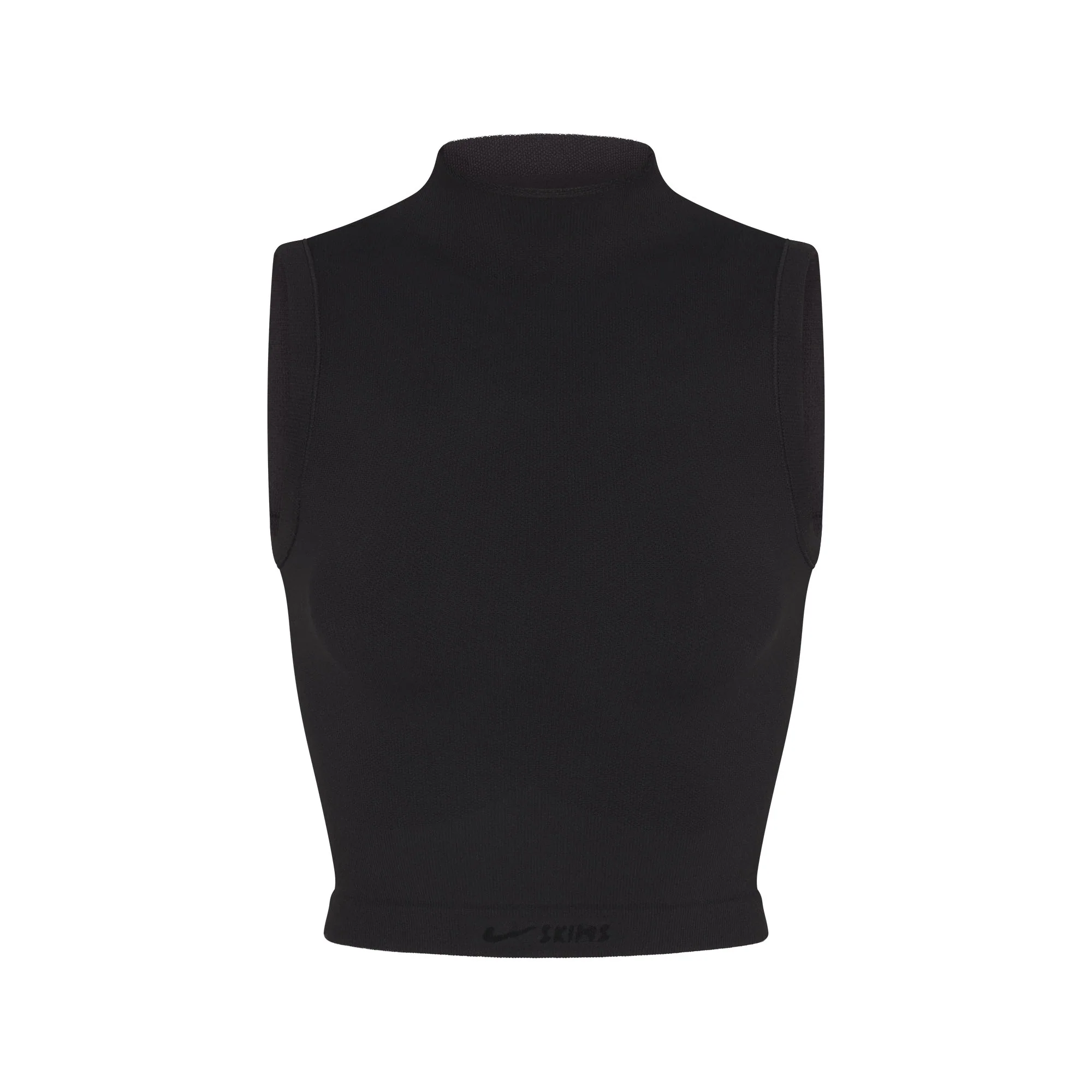 NikeSKIMS VINTAGE SEAMLESS MOCK NECK BRA TOP | OBSIDIAN