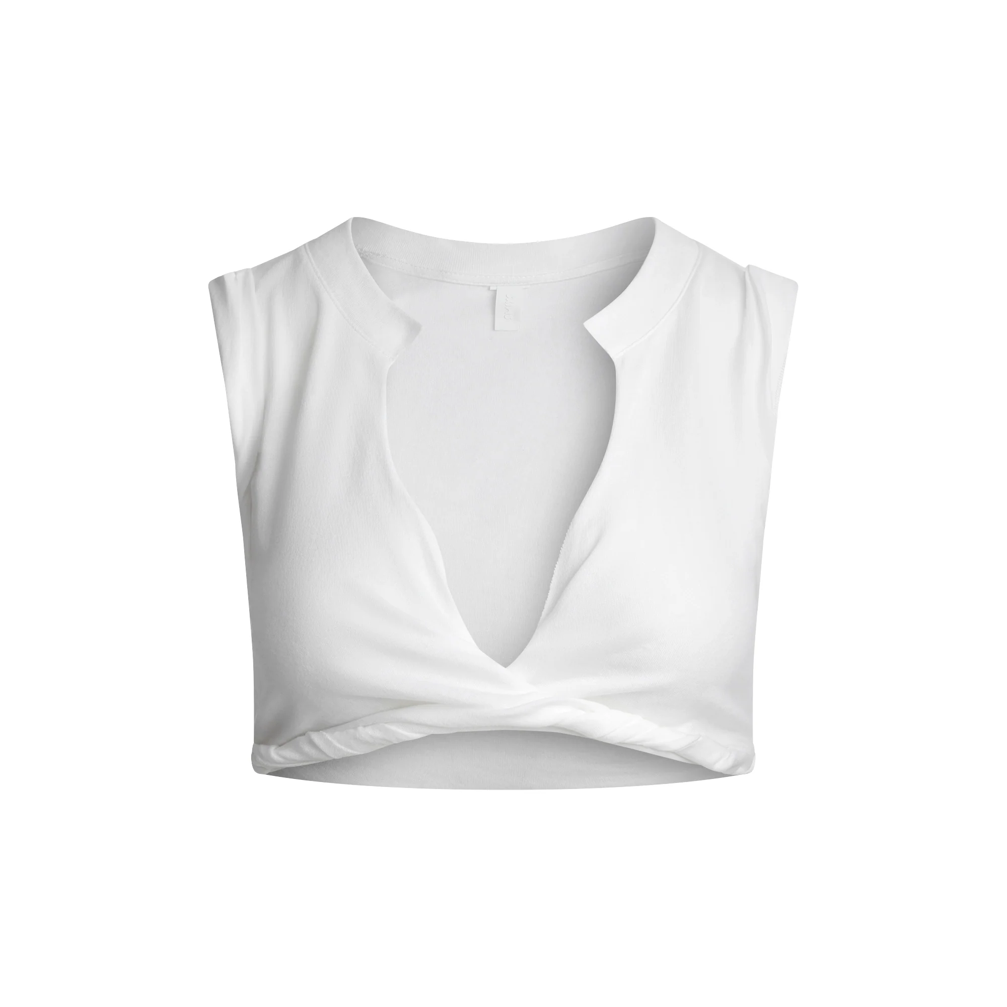 SWIM COVER-UPS COTTON PLUNGE TWIST TOP | SNOW