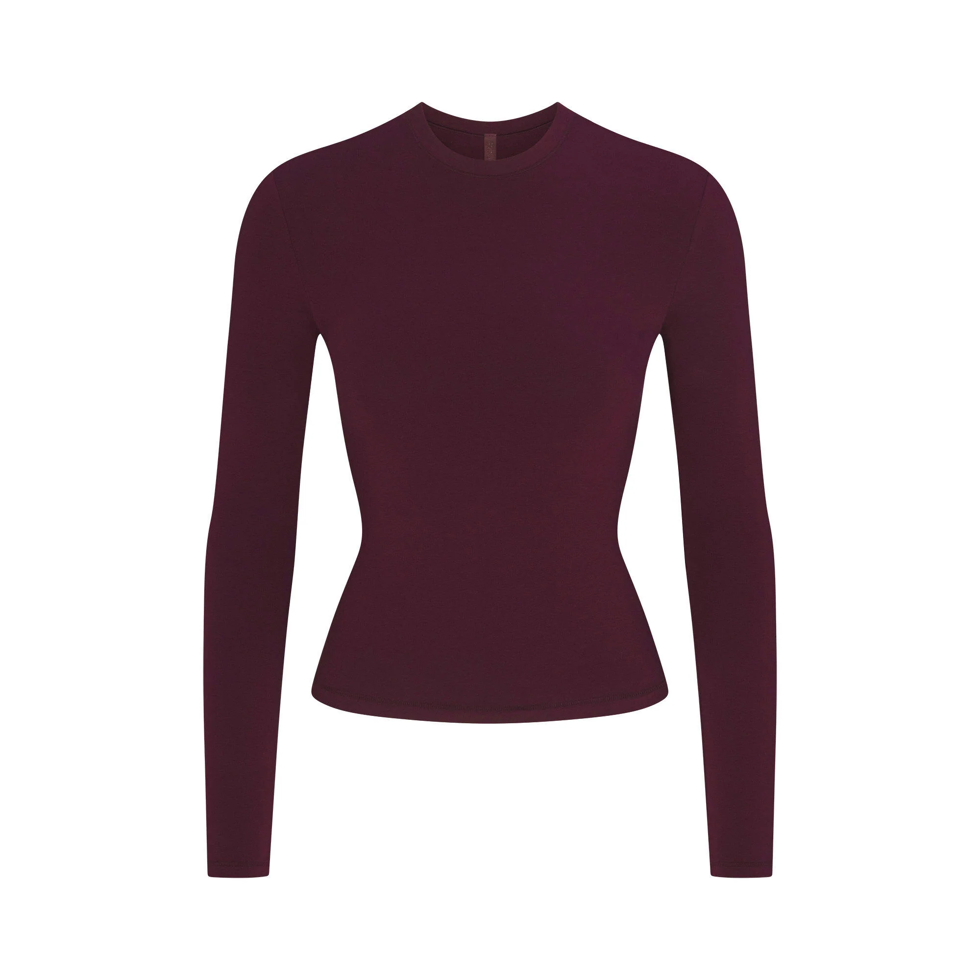 COTTON JERSEY LONG SLEEVE T-SHIRT | CURRANT