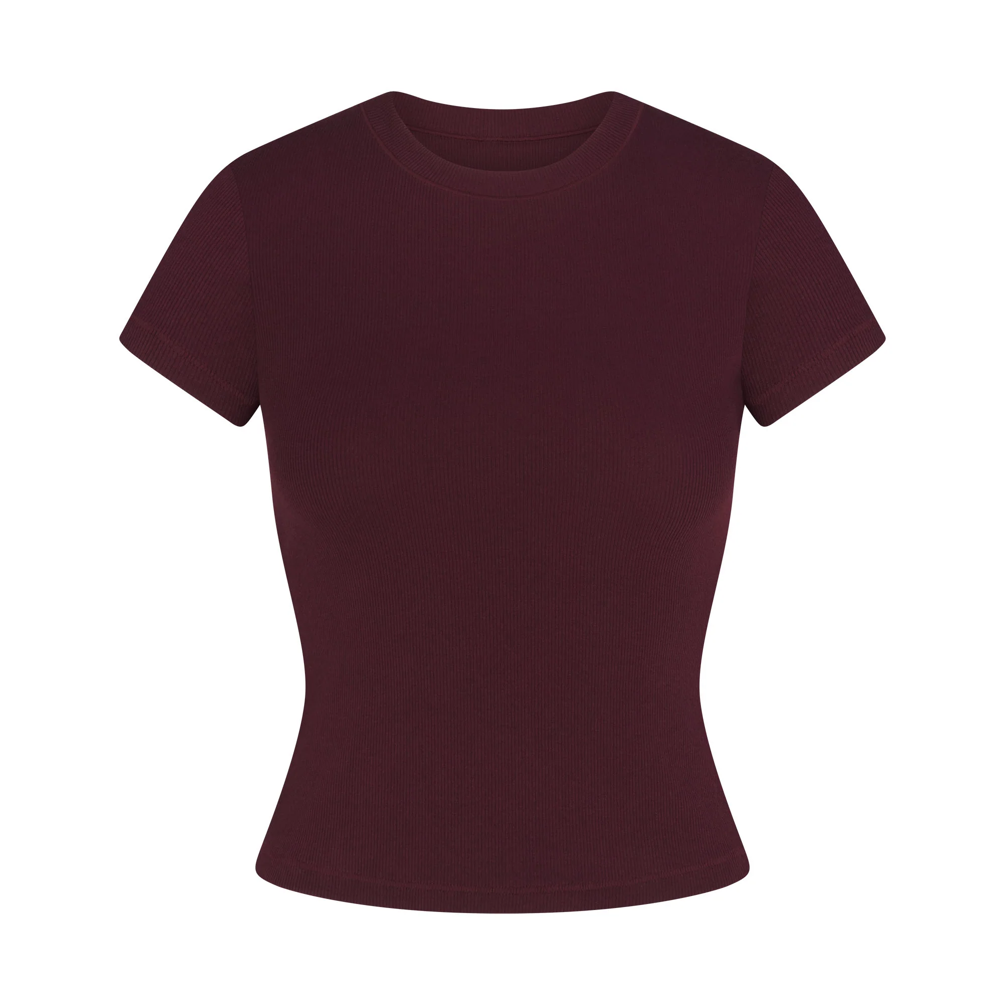 COTTON RIB T-SHIRT | CURRANT