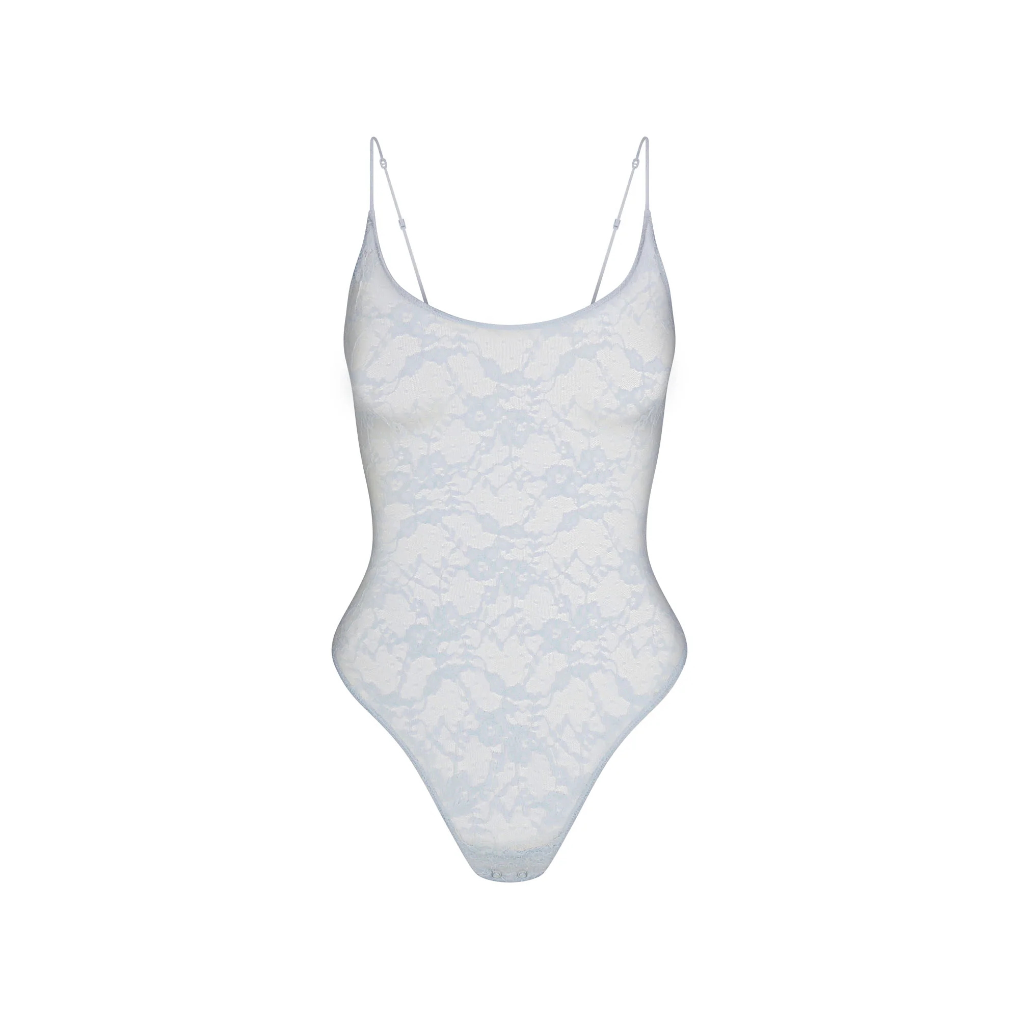 STRETCH LACE SCOOP NECK BODYSUIT | POWDER BLUE