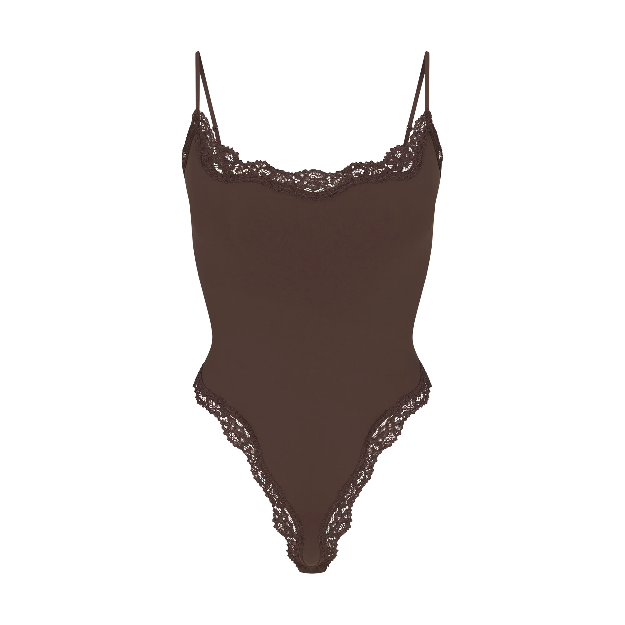 FITS EVERYBODY LACE CAMI BODYSUIT | ESPRESSO