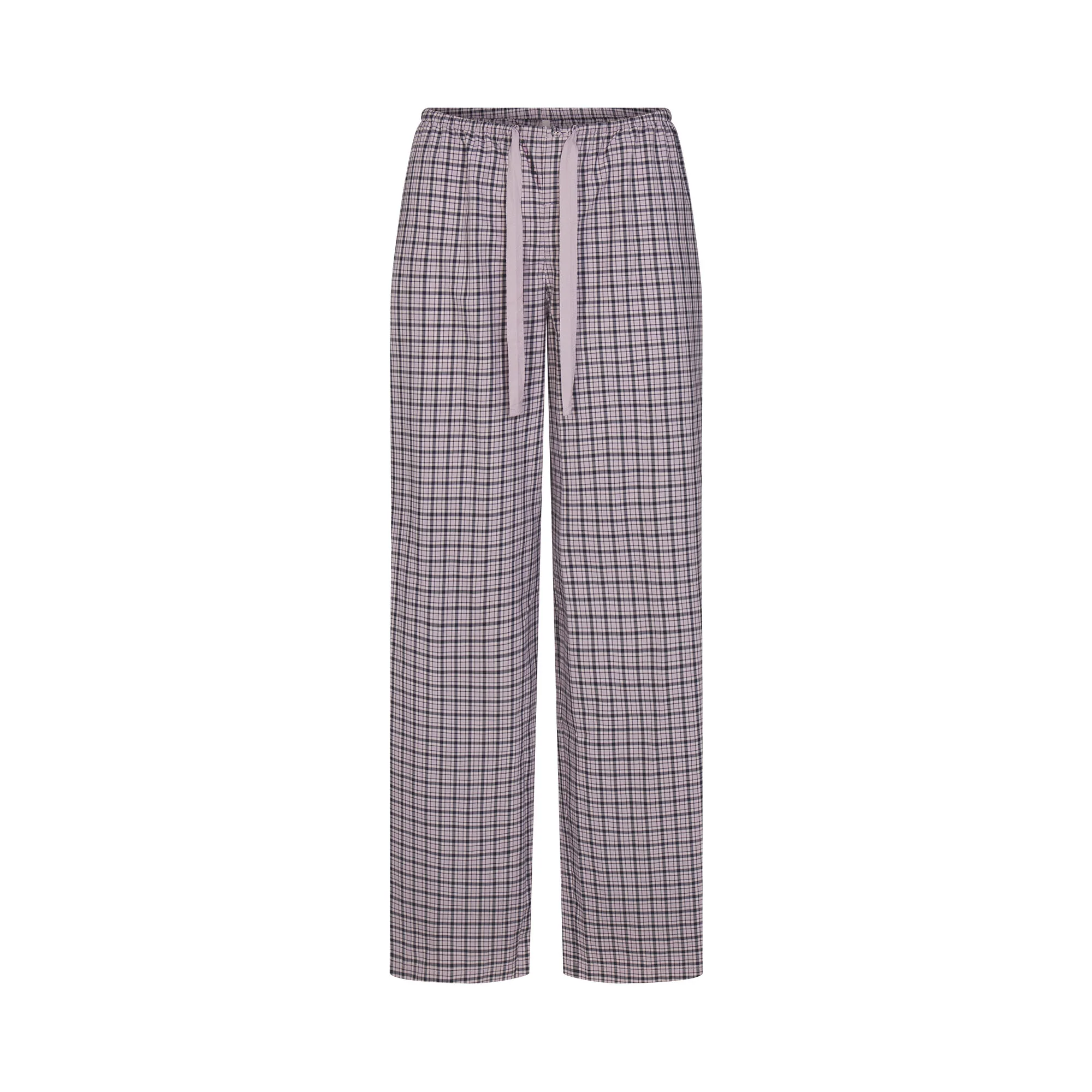 COTTON POPLIN SLEEP OVERSIZED PANT | IRIS MICA NAVY CHECK