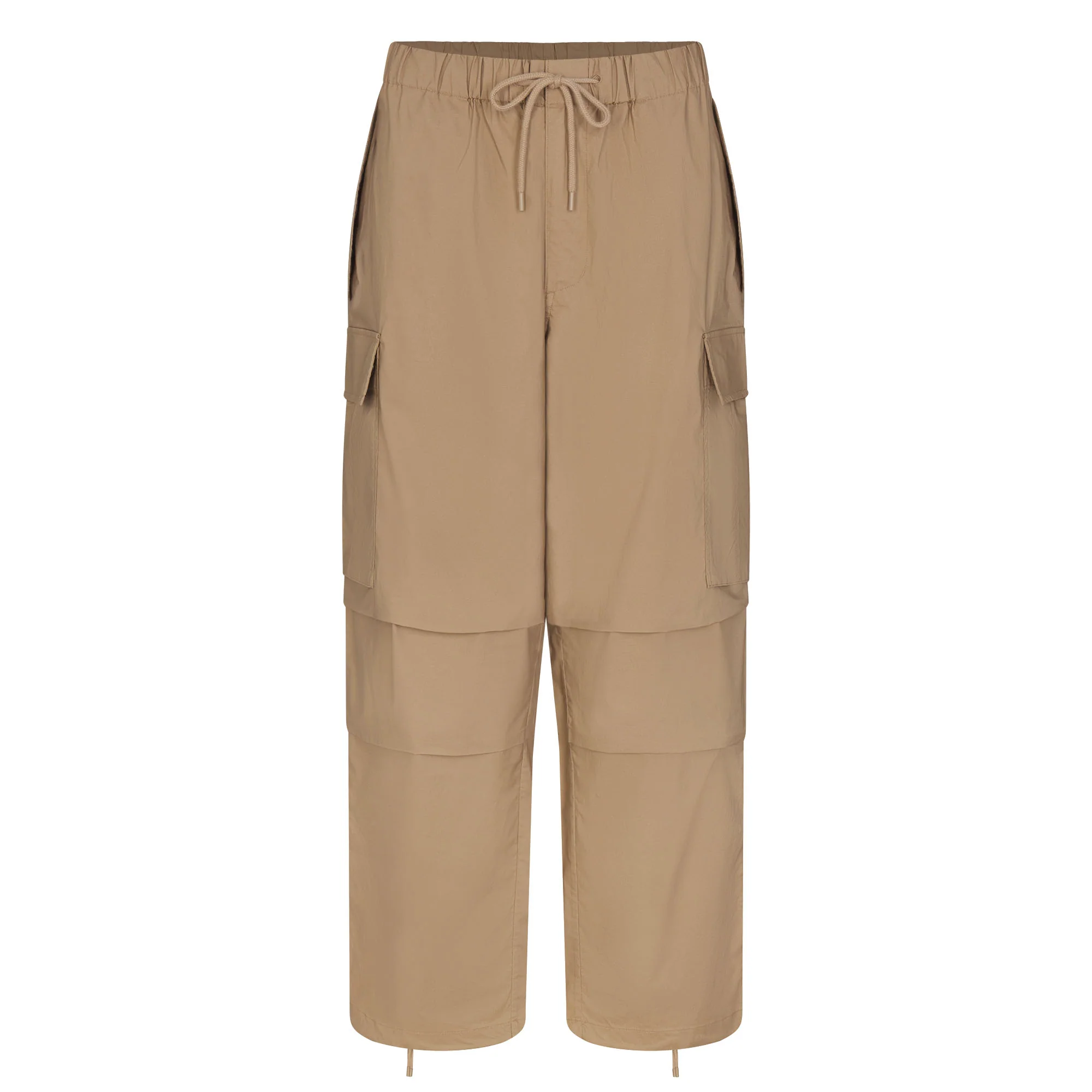 WOVEN COTTON OVERSIZED LOW RISE CARGO PANT | DESERT