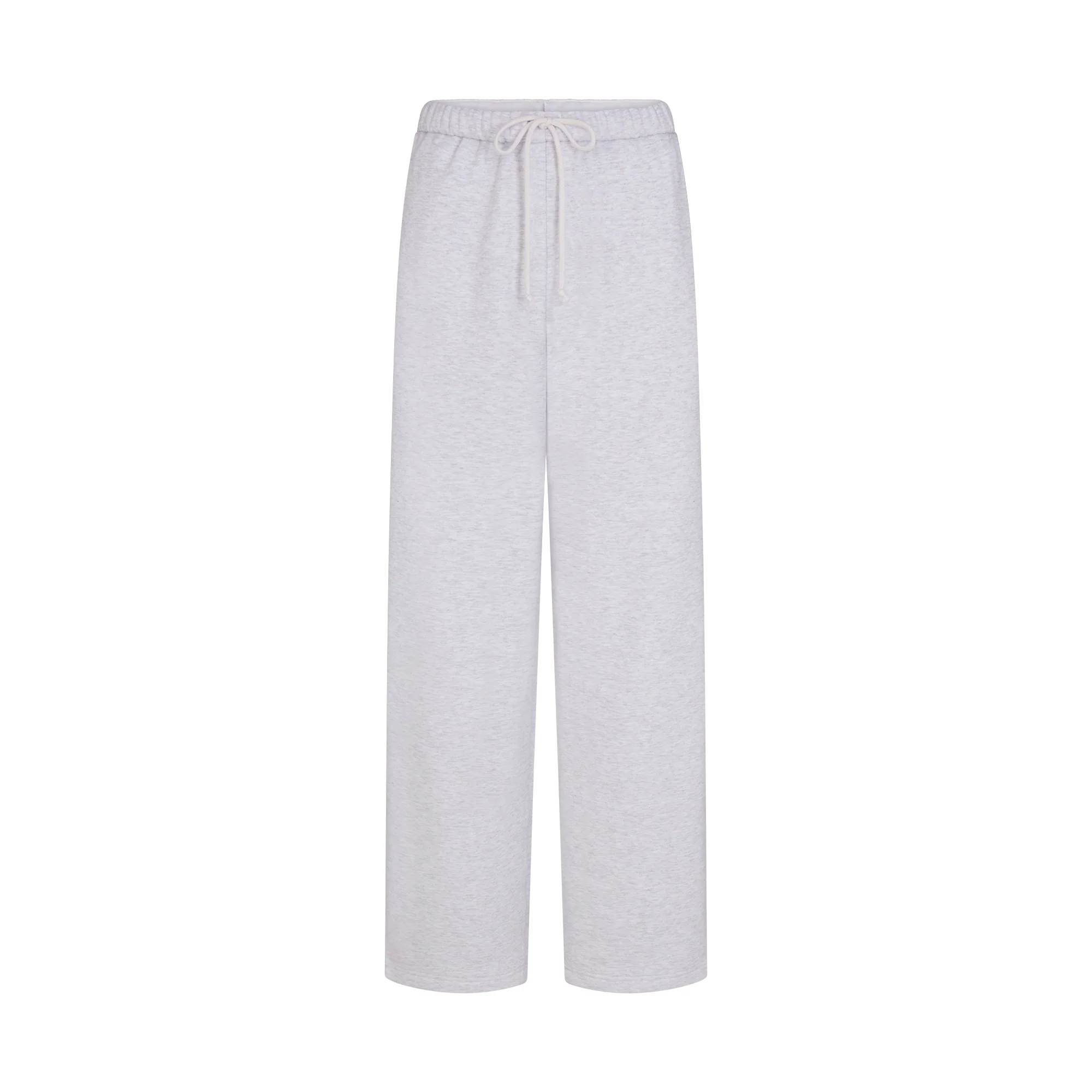 COTTON FLEECE OVERSIZED STRAIGHT LEG PANT | LIGHT HEATHER GREY