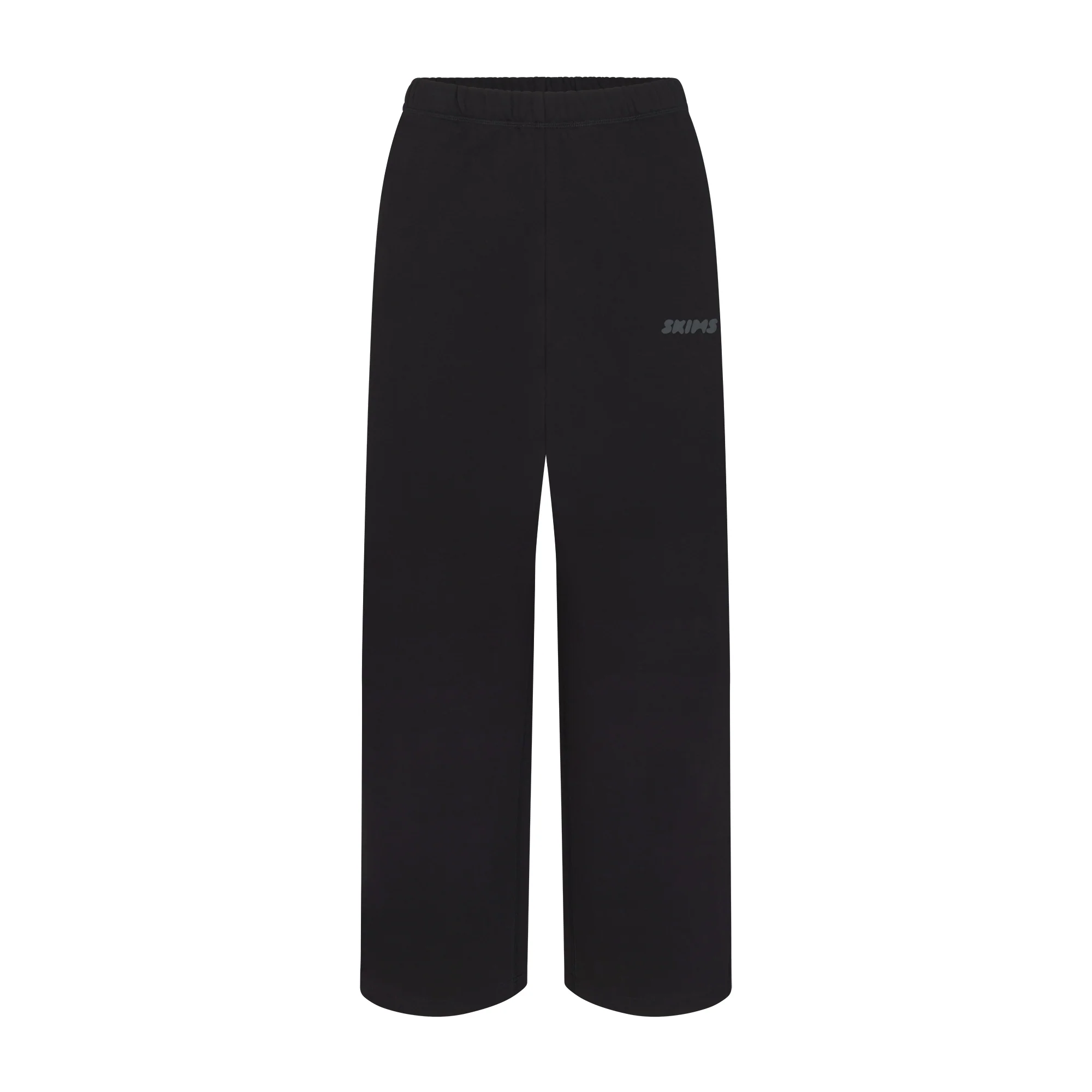 COTTON FLEECE STRAIGHT LEG PANT WITH EMBOSSED LOGO | ONYX
