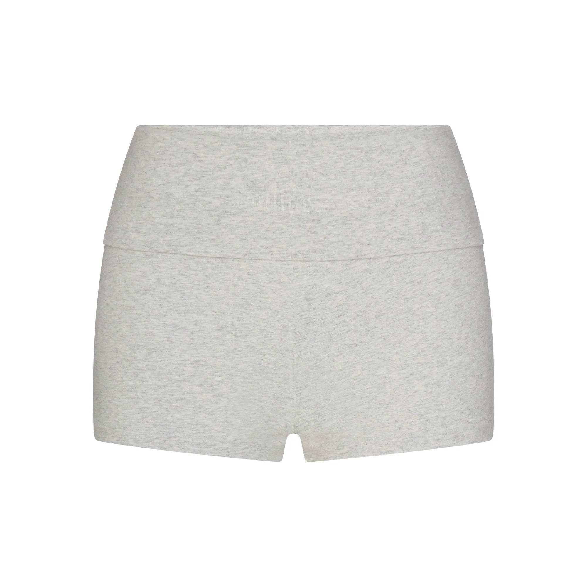 COTTON JERSEY FOLDOVER SHORT | LIGHT HEATHER GREY