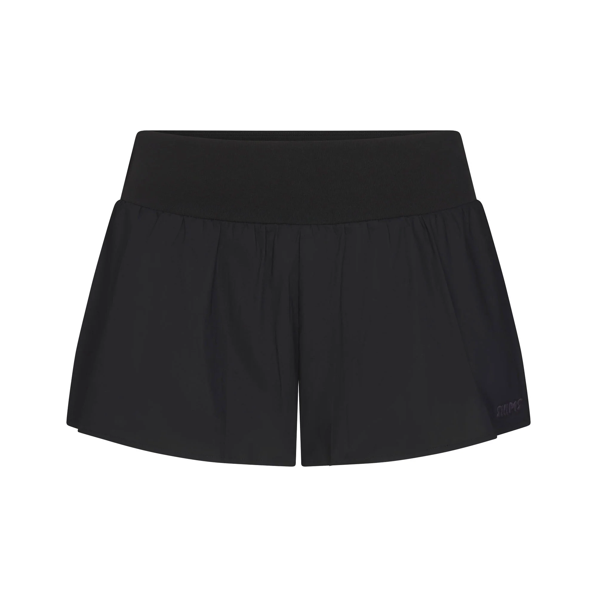 WOVEN COTTON FLUTTER SHORT | ONYX