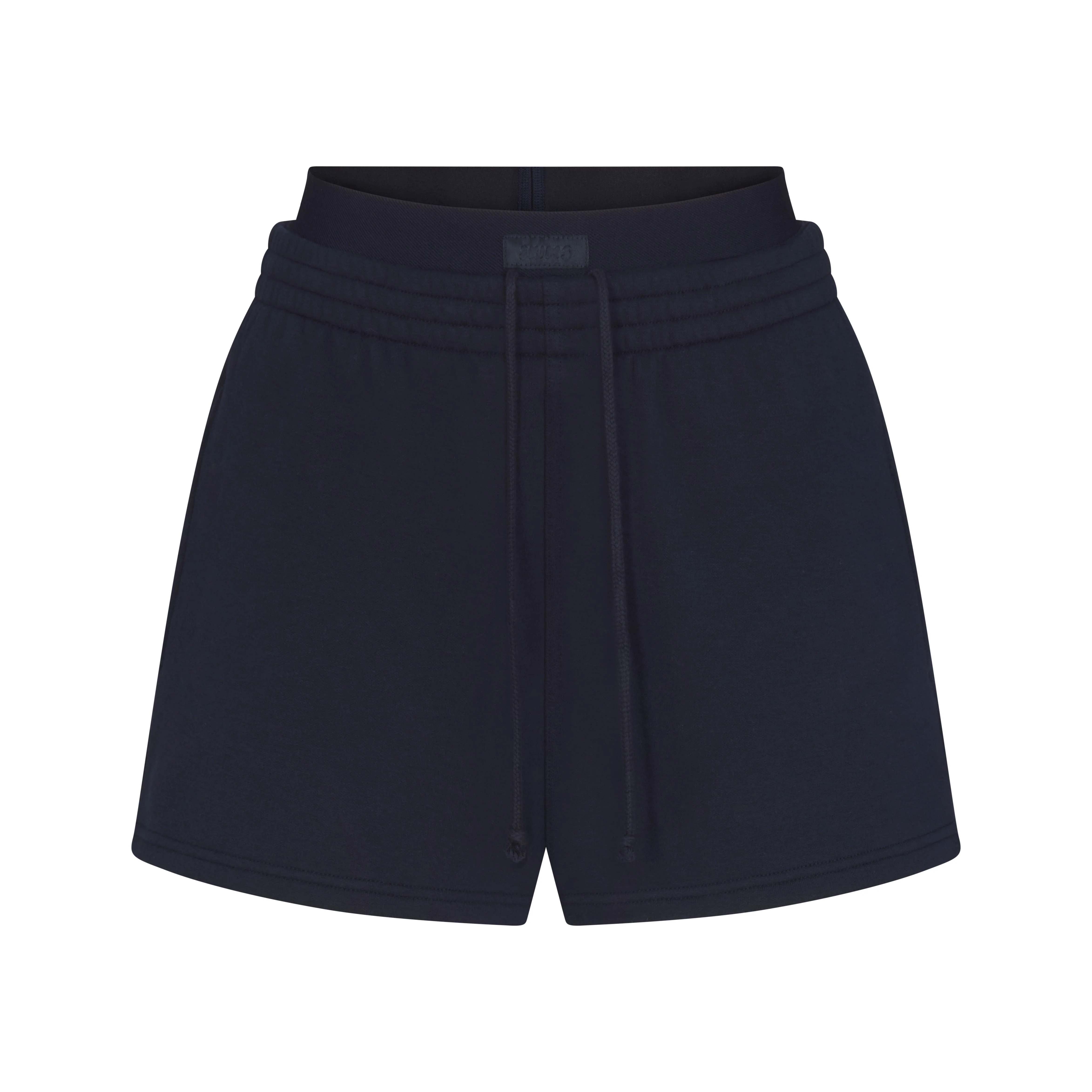 COTTON FLEECE DOUBLE WAISTBAND SHORT | NAVY