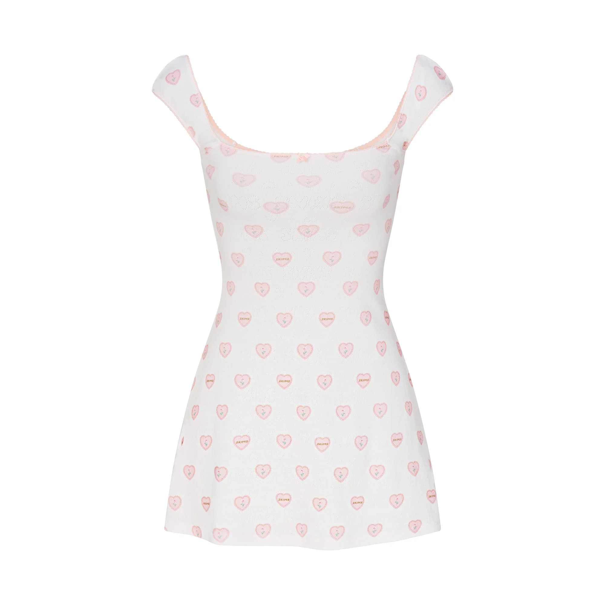 LOGO POINTELLE MINI DRESS | SNOW LACE HEARTS