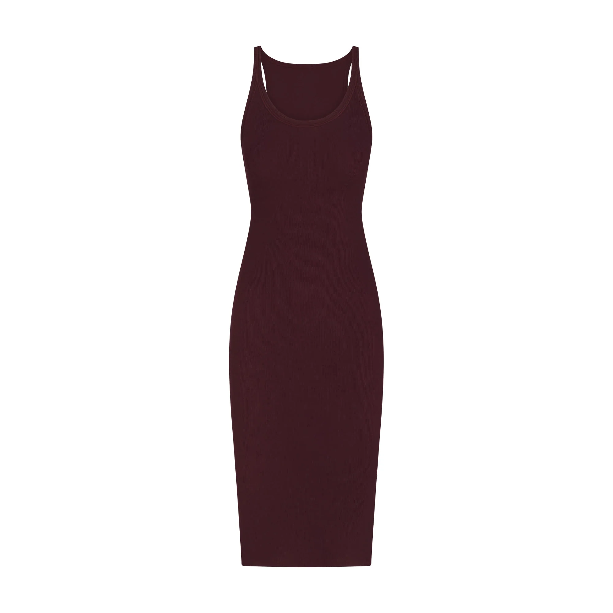 COTTON RIB TANK MIDI DRESS | CURRANT