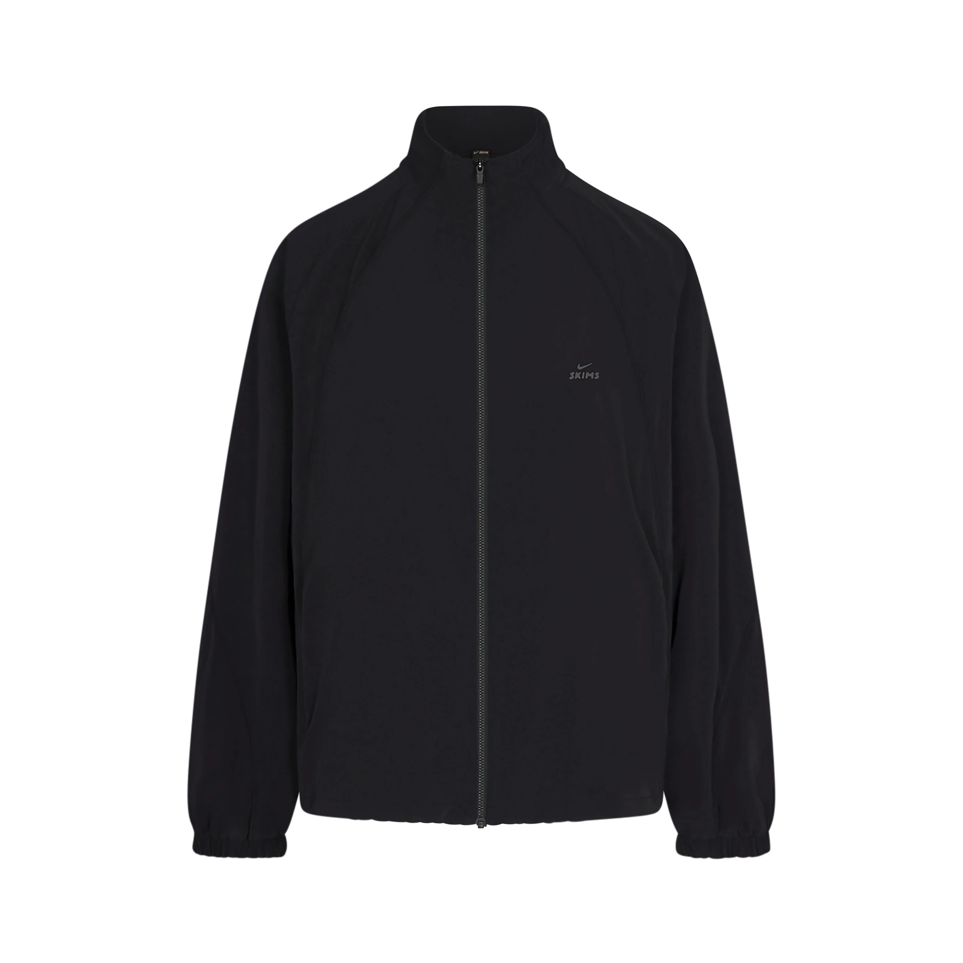 NikeSKIMS STRETCH NYLON OVERSIZED TRACK JACKET | OBSIDIAN