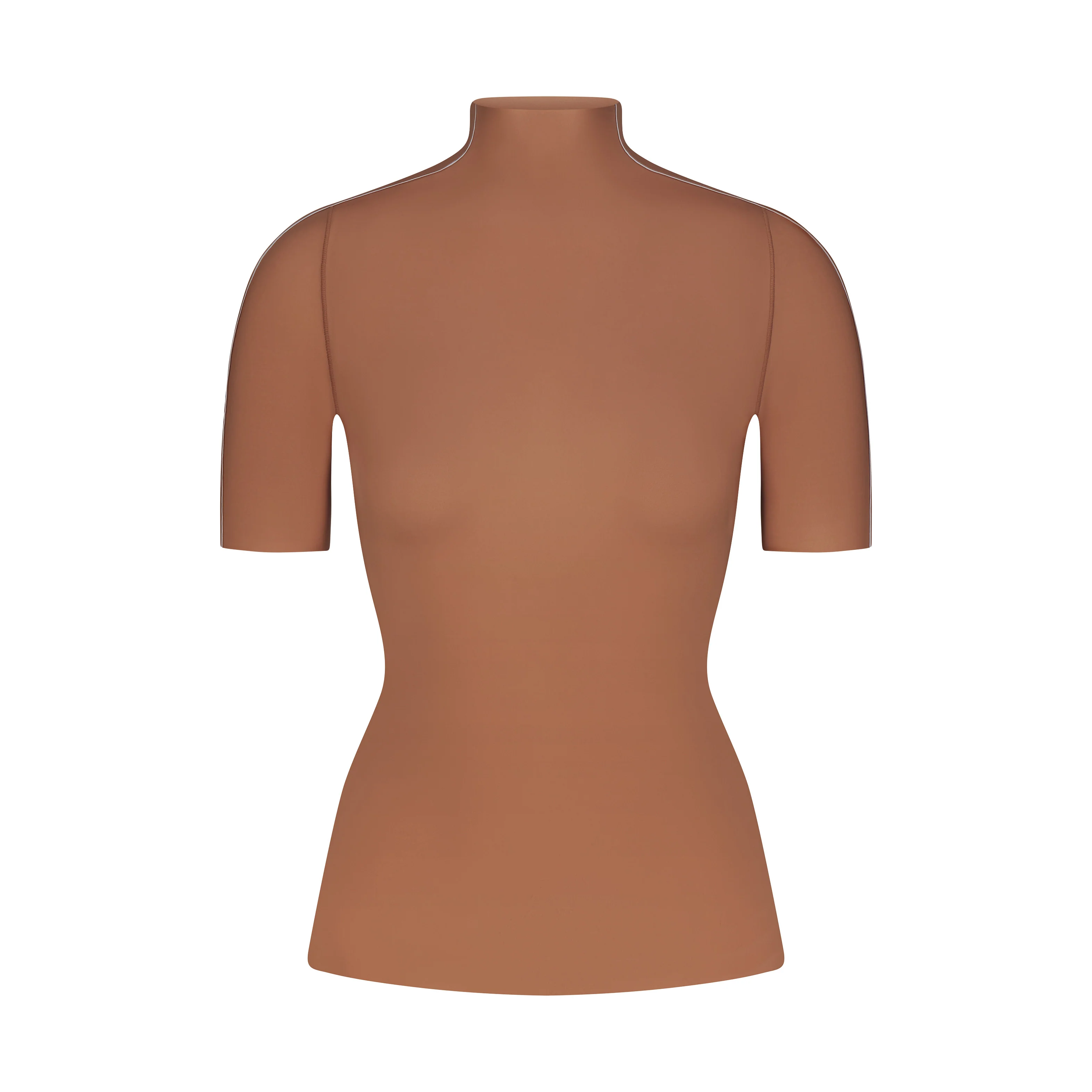 NikeSKIMS WEIGHTLESS LAYERS MOCK NECK SHORT SLEEVE T-SHIRT | CAROB BROWN