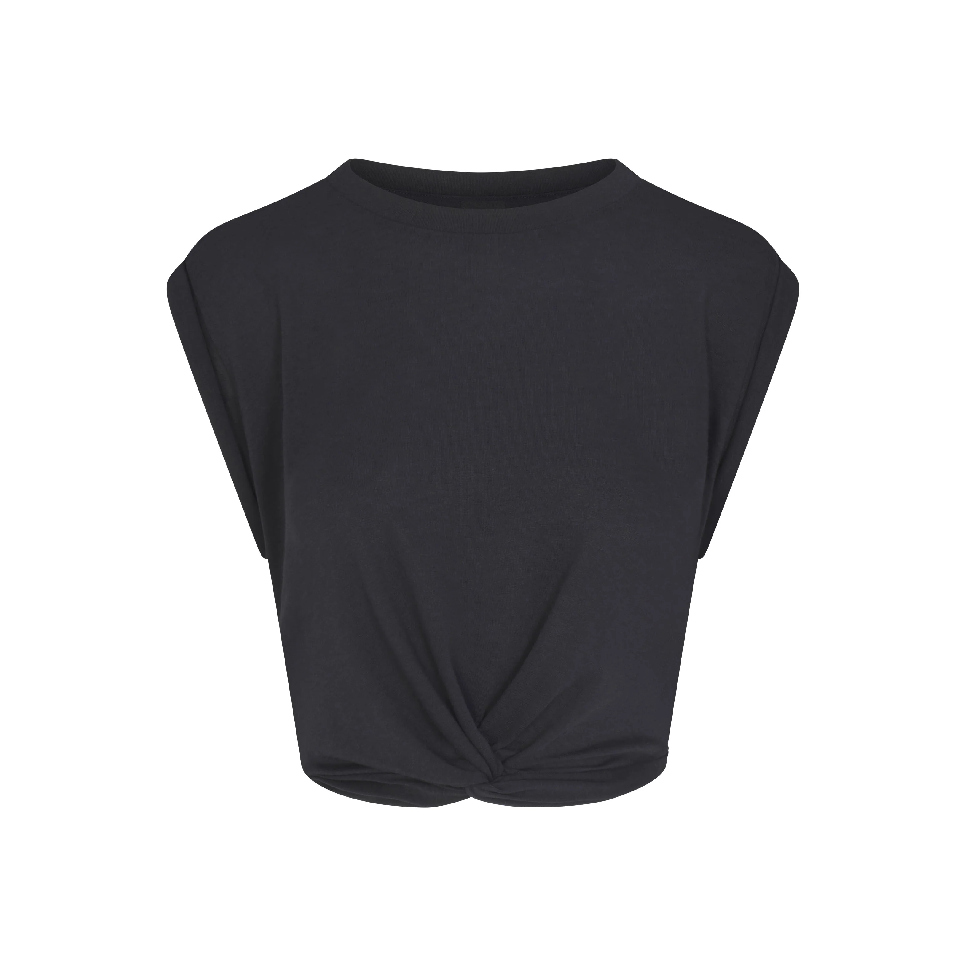 NikeSKIMS PERFORMANCE COTTON BLEND CROP TWIST TANK | OBSIDIAN