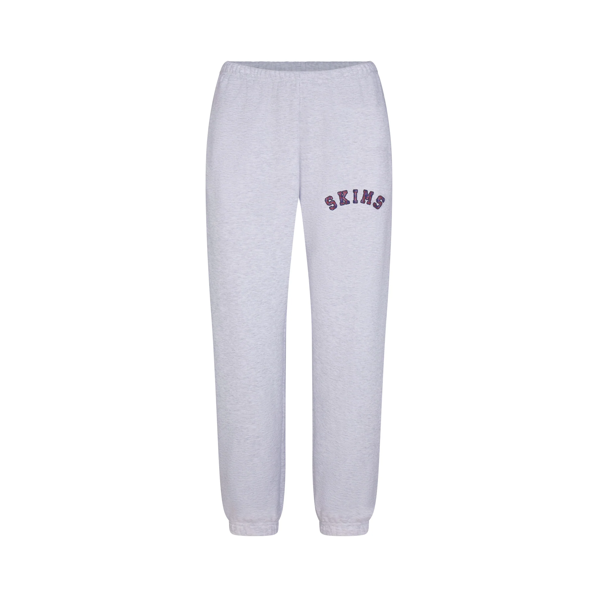 COTTON FLEECE JOGGER | LIGHT HEATHER GREY ARCHED SKIMS PLAID
