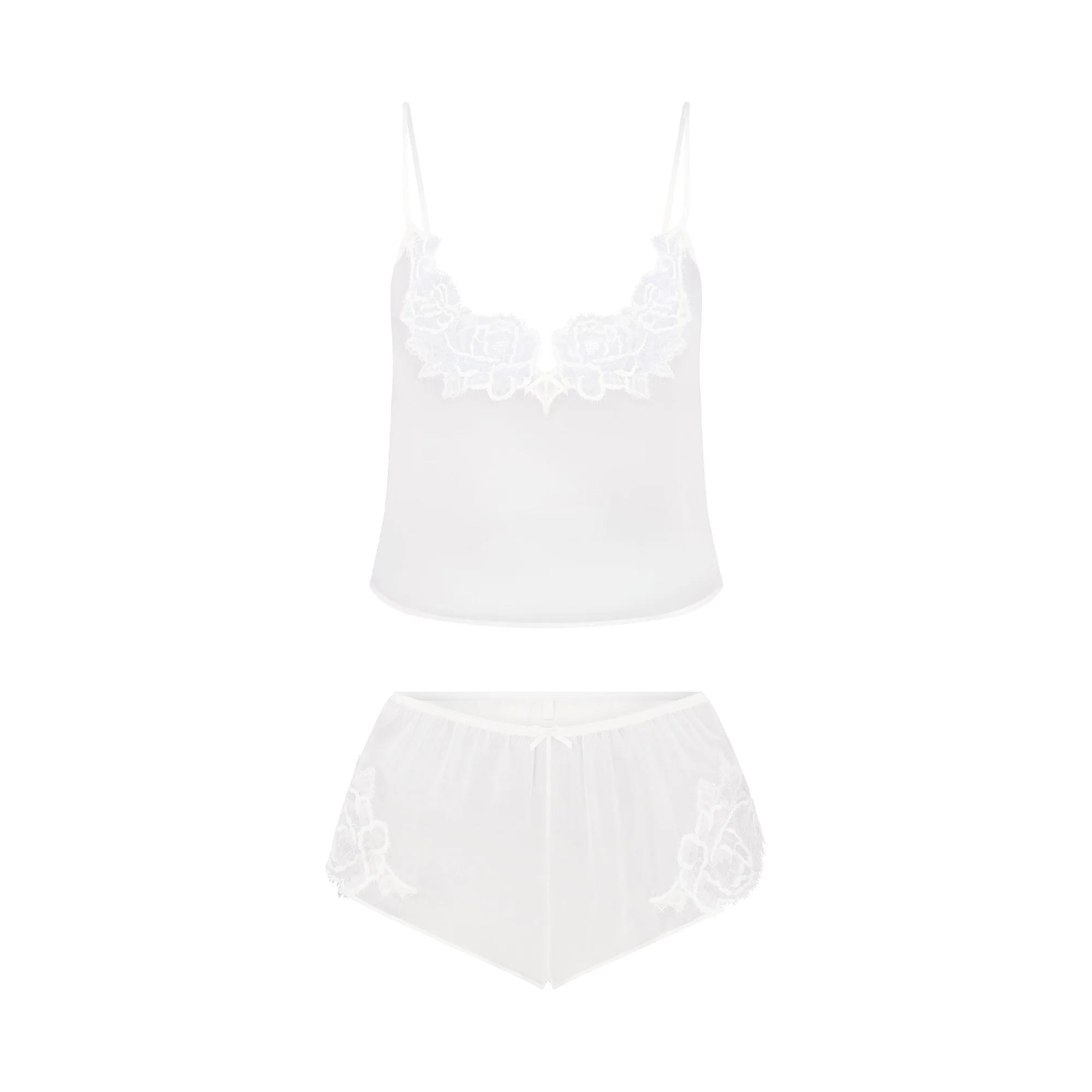 SKIMS ROMANCE CAMI AND SHORT SET | IVORY