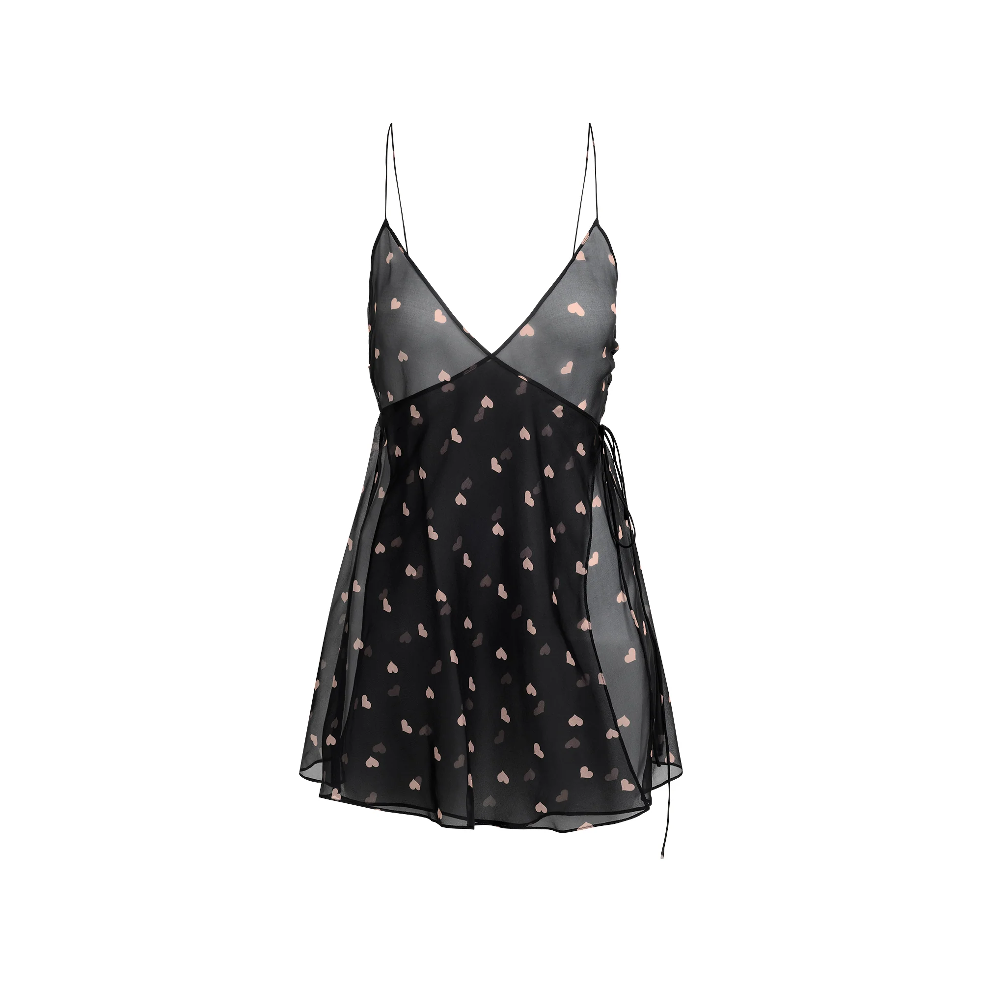 SKIMS ROMANCE MINI SLIP DRESS | OBSIDIAN SPACED HEARTS