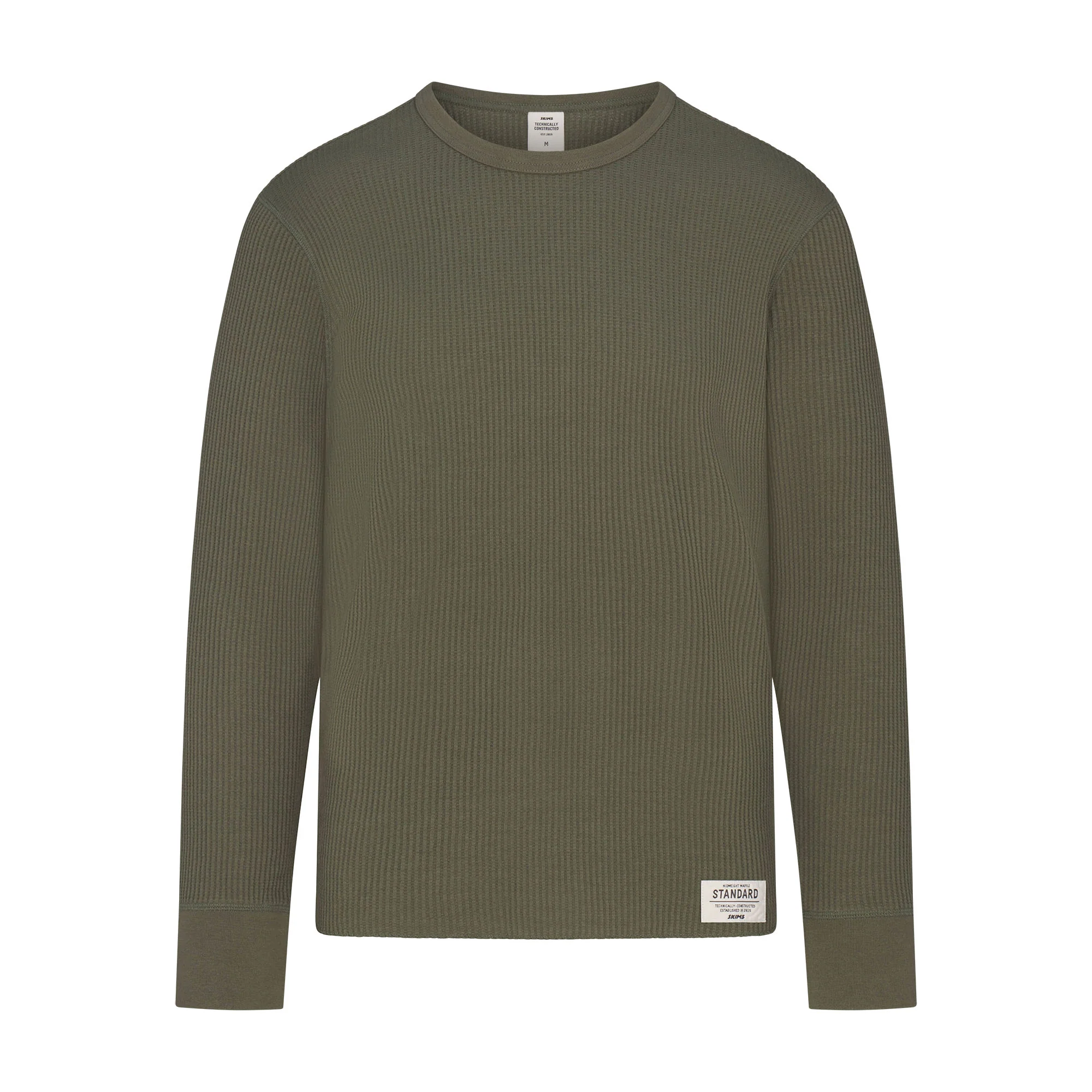 WAFFLE MENS LONG SLEEVE TOP | MILITARY GREEN