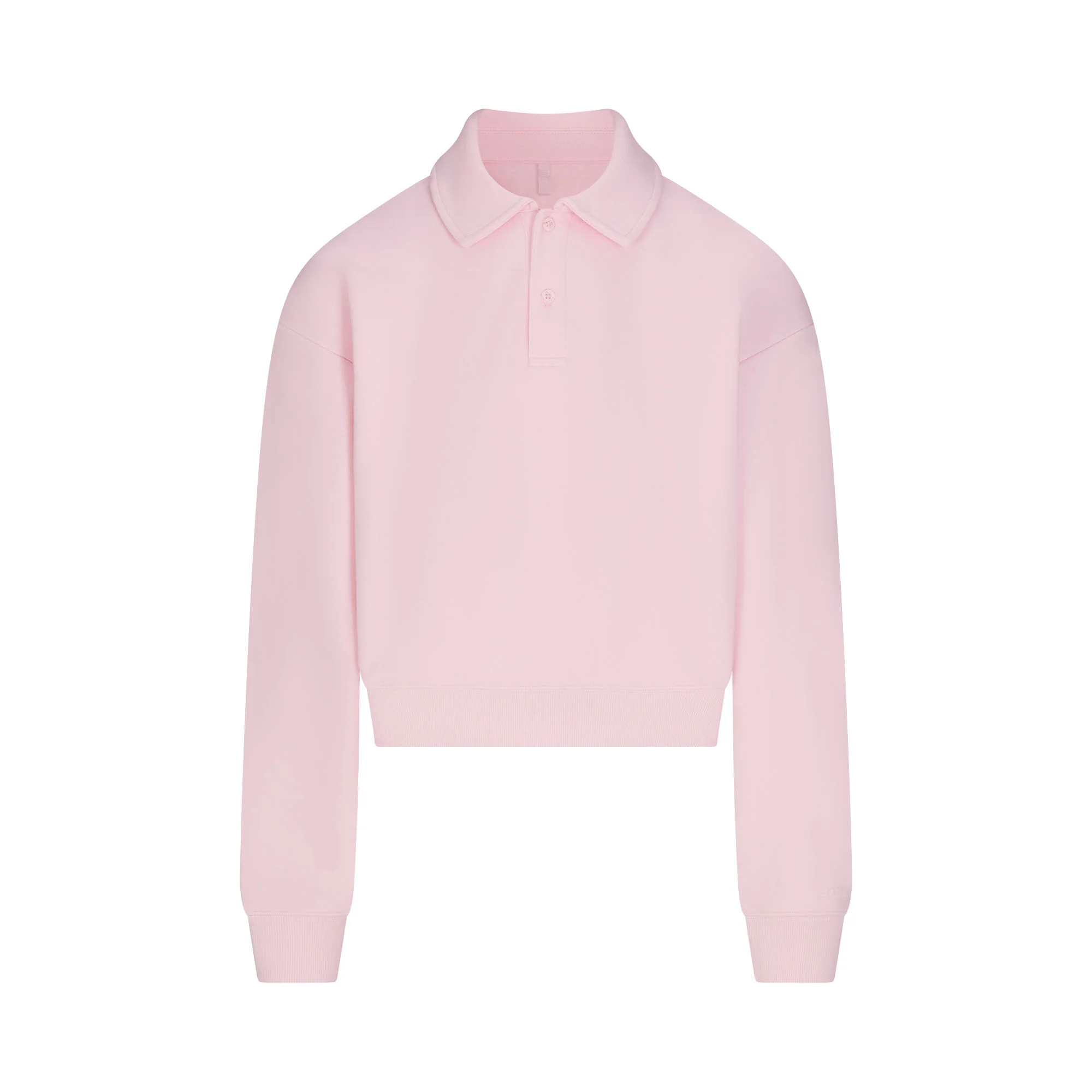 COTTON FLEECE POLO SWEATSHIRT | CHERRY BLOSSOM