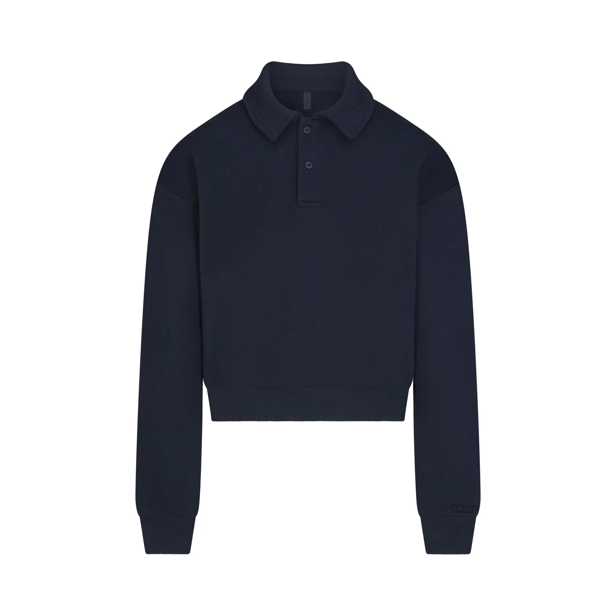 COTTON FLEECE POLO SWEATSHIRT | NAVY