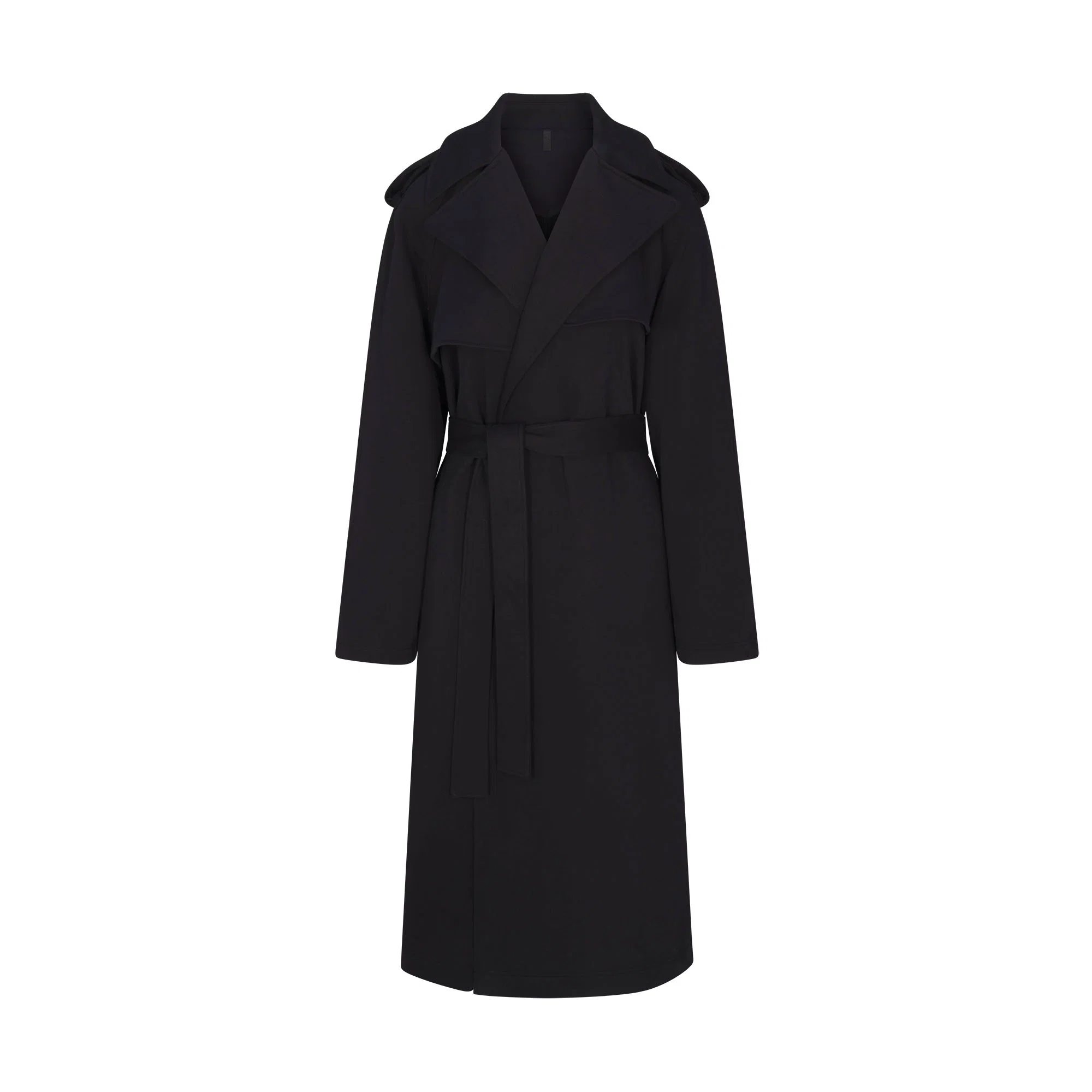 BOYFRIEND FLEECE OVERSIZED TRENCH COAT | ONYX