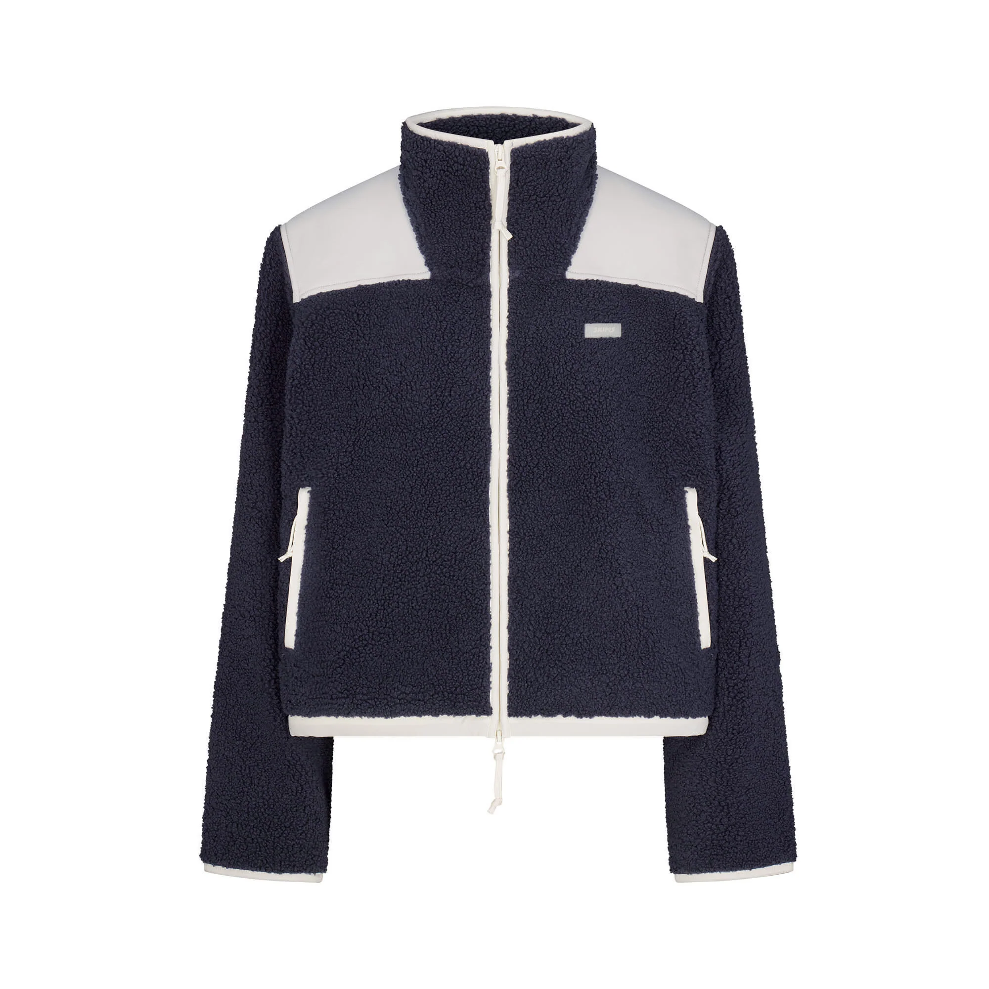 TEDDY BOXY ZIP UP JACKET | NAVY