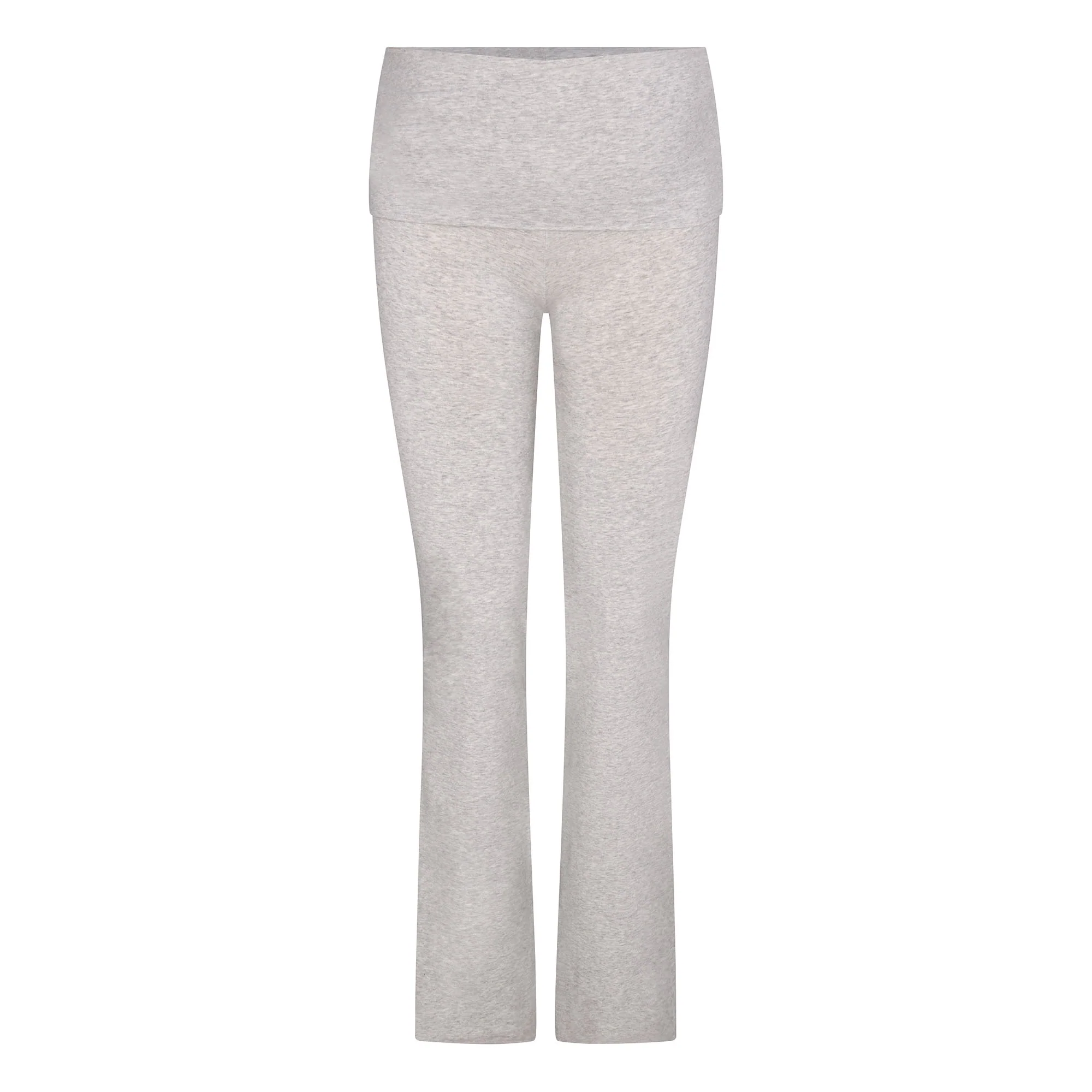 COTTON JERSEY MATERNITY FOLDOVER PANT | LIGHT HEATHER GREY