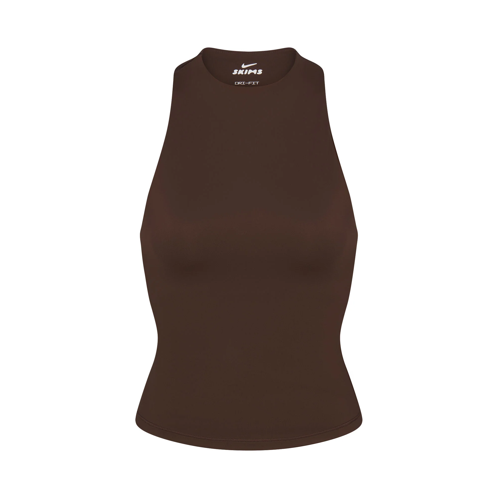 NikeSKIMS MATTE MOCK NECK RACER TANK | DARK SEPIA