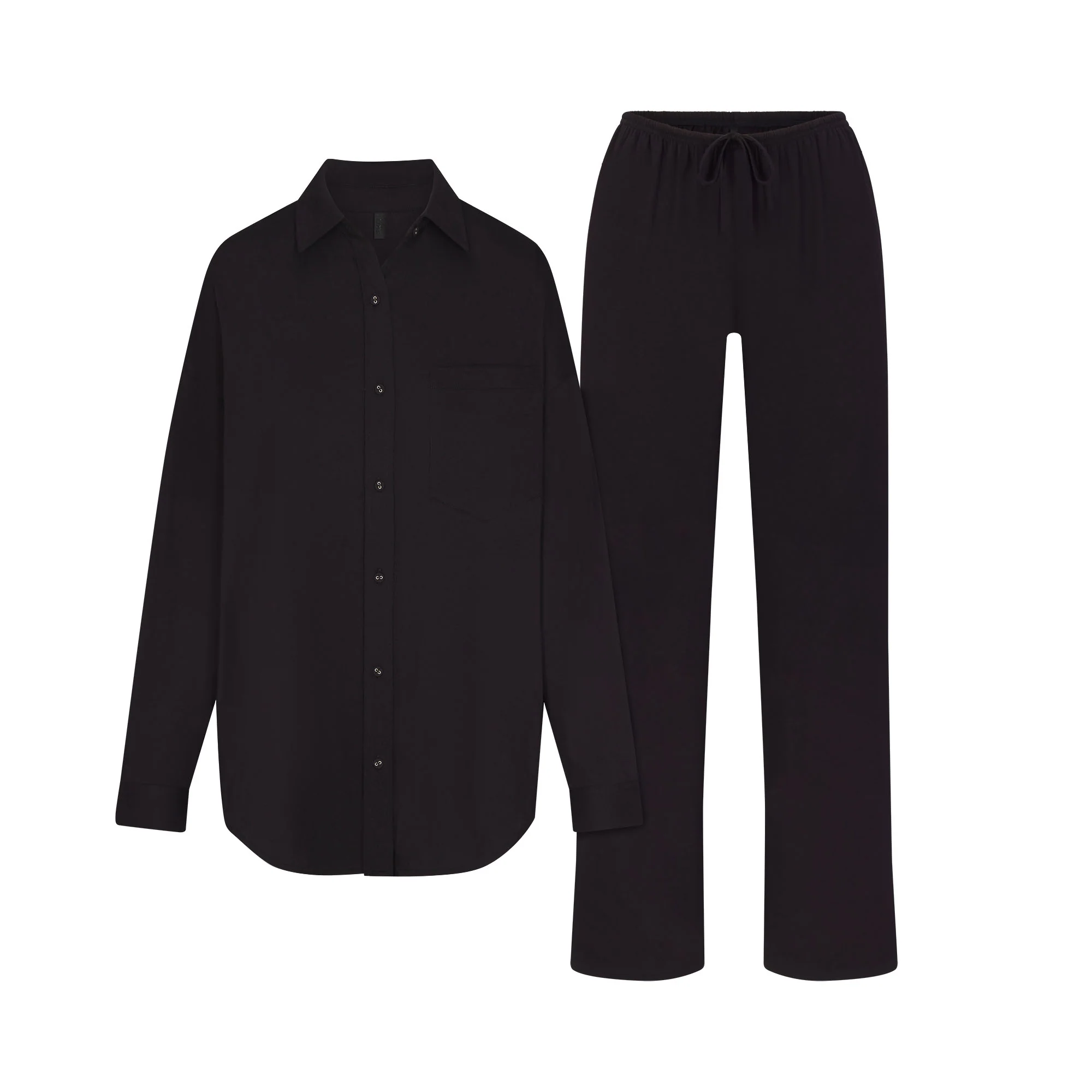 ORGANIC COTTON SLEEP LONG SLEEVE SET | OBSIDIAN