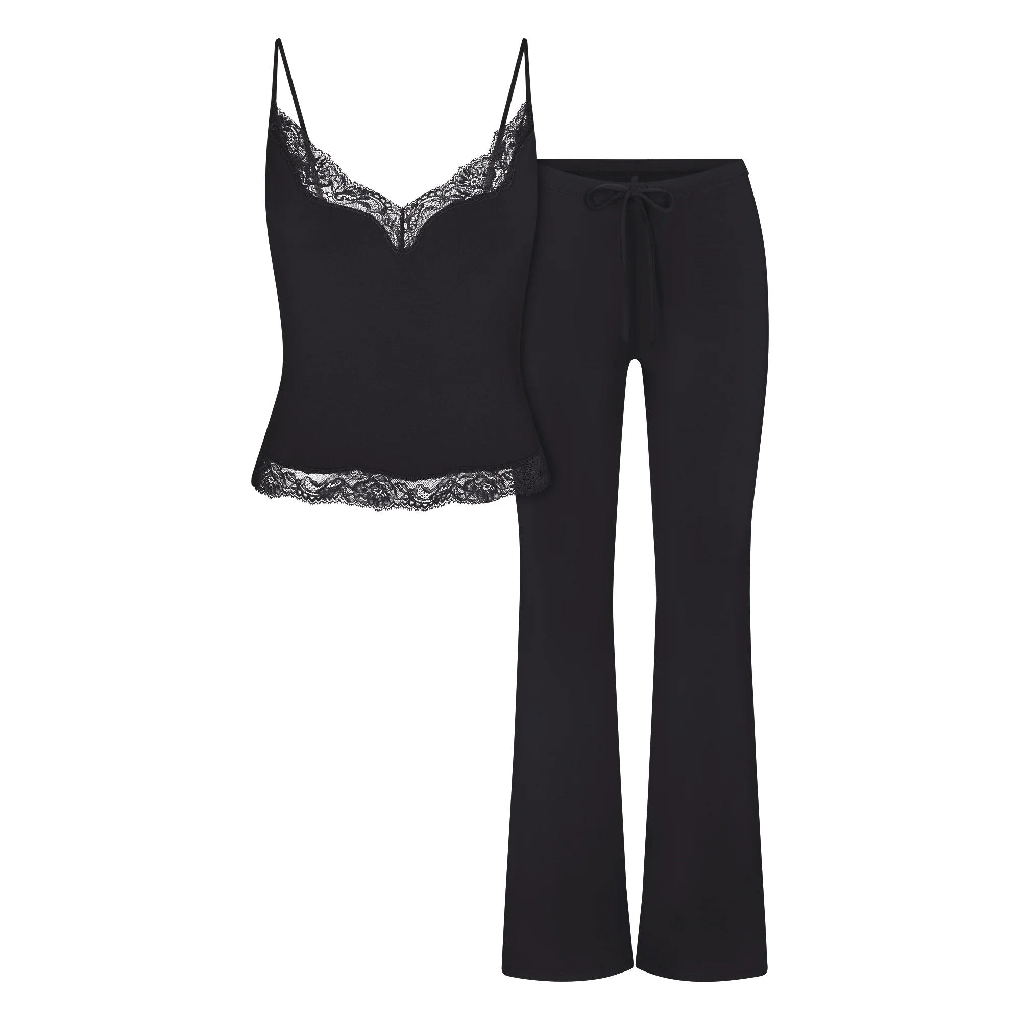SKIMS SLEEP LACE CAMI AND PANT SET | ONYX