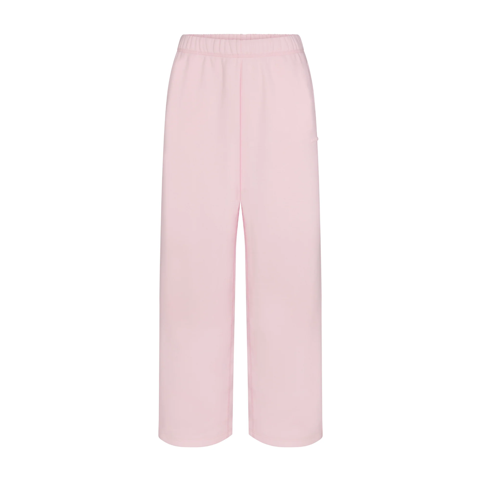 COTTON FLEECE OVERSIZED STRAIGHT LEG PANT | CHERRY BLOSSOM