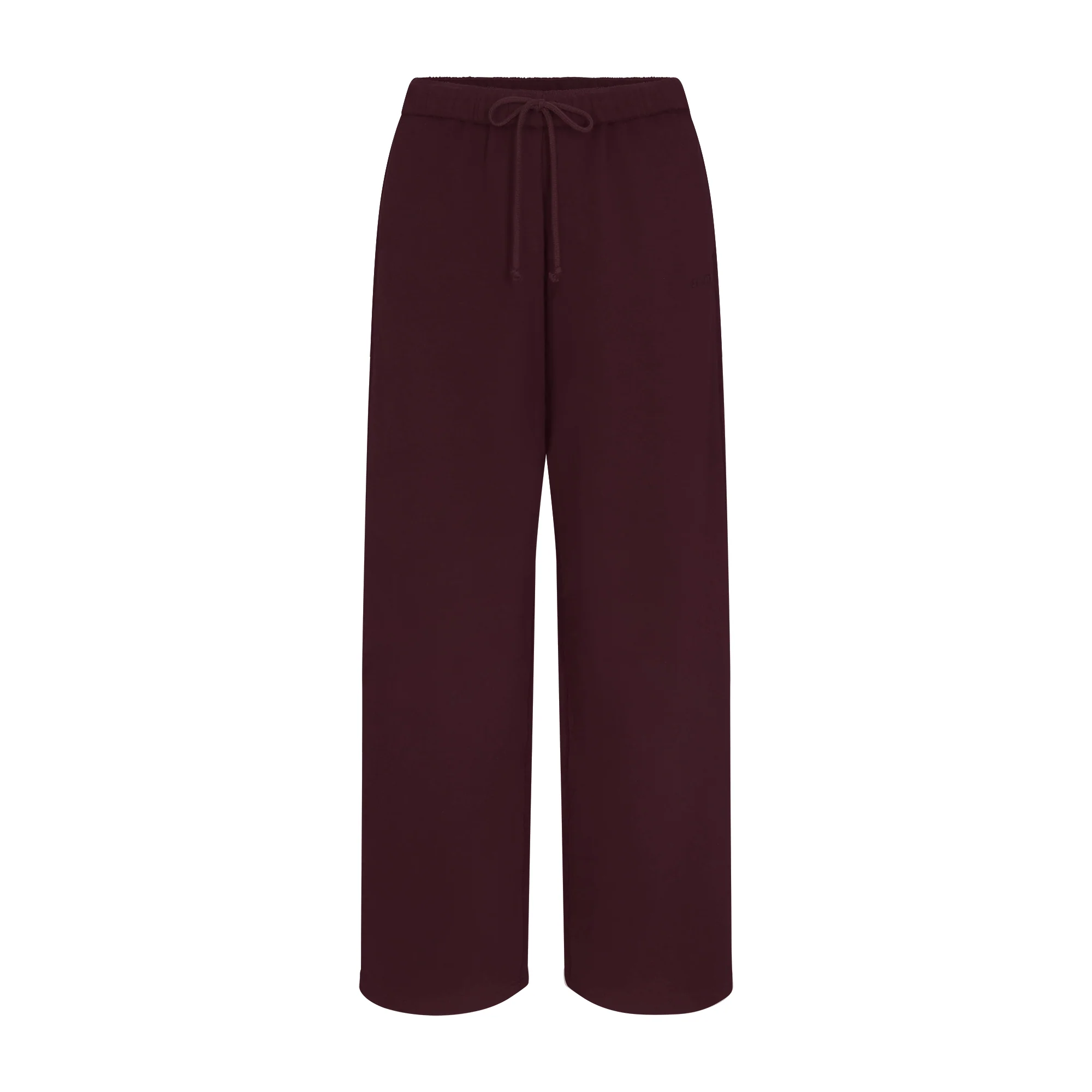 COTTON FLEECE STRAIGHT LEG PANT | CURRANT