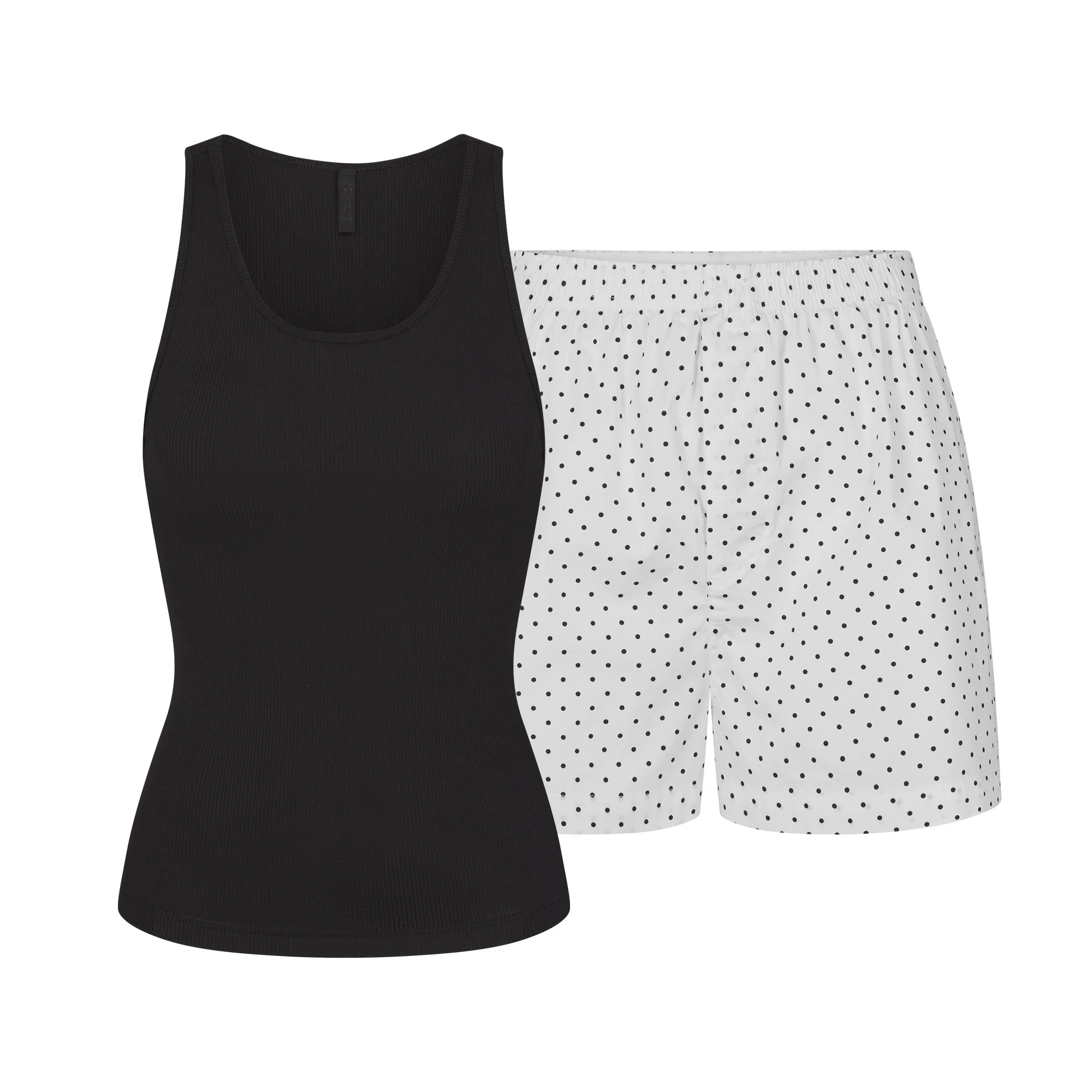 COTTON POPLIN BOXER SLEEP SET | ONYX DOT