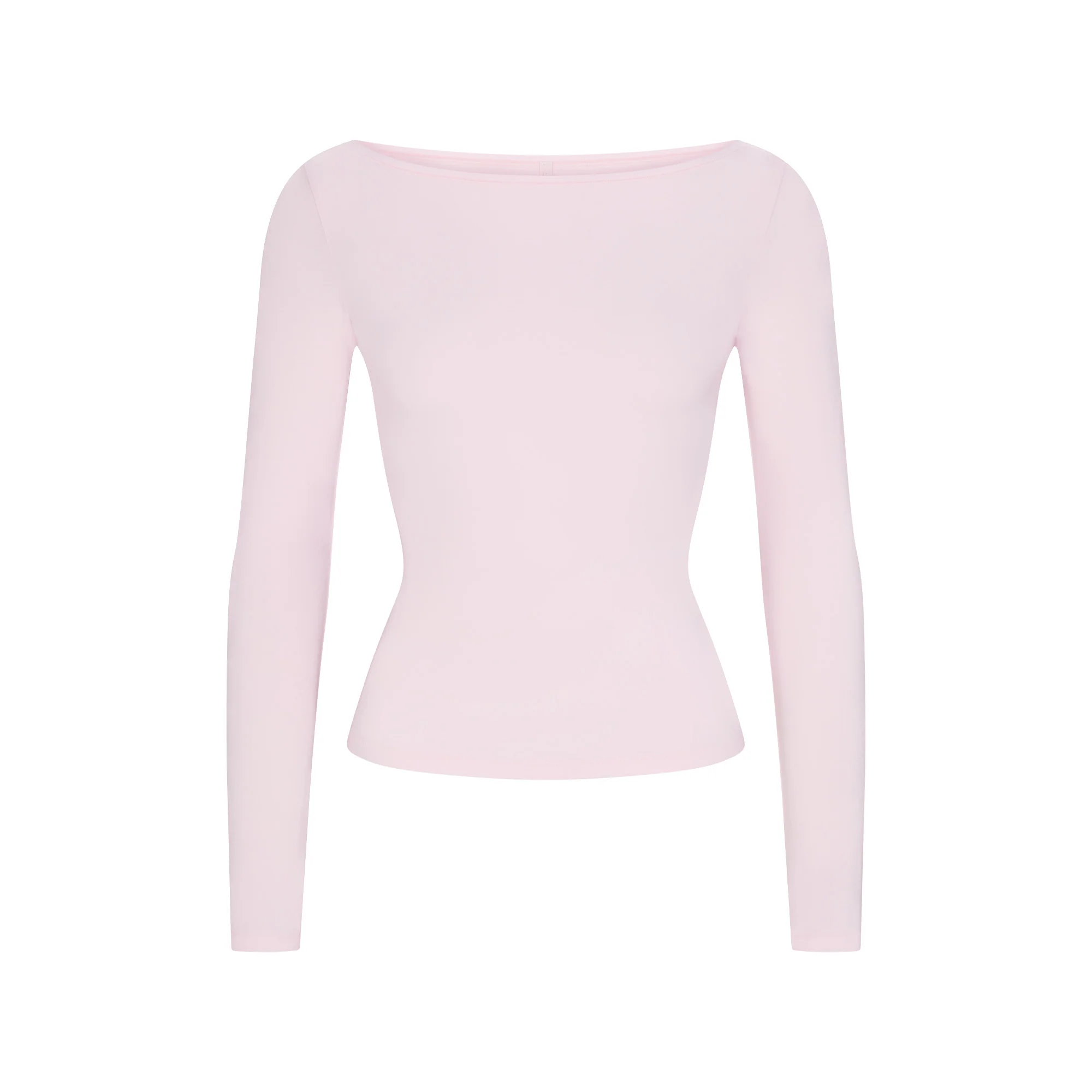 COTTON JERSEY LONG SLEEVE BOATNECK TOP | CHERRY BLOSSOM